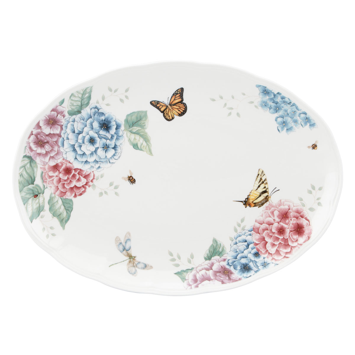 Lenox Butterfly Meadow Hydrangea China Oval Platter