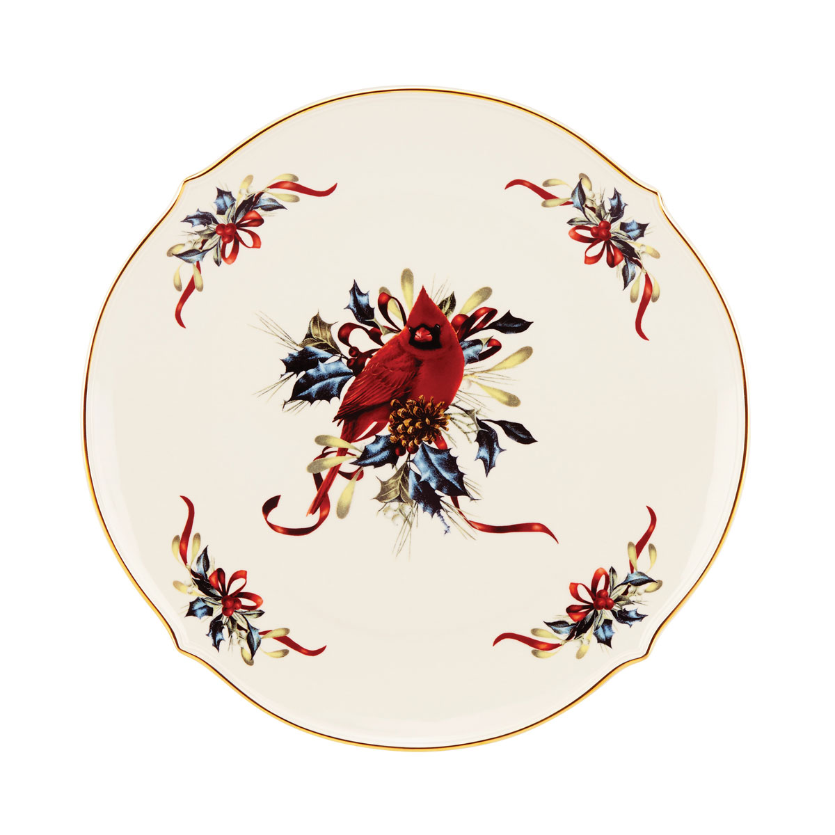 Lenox Winter Greetings Dinnerware Cardinal Round Platter