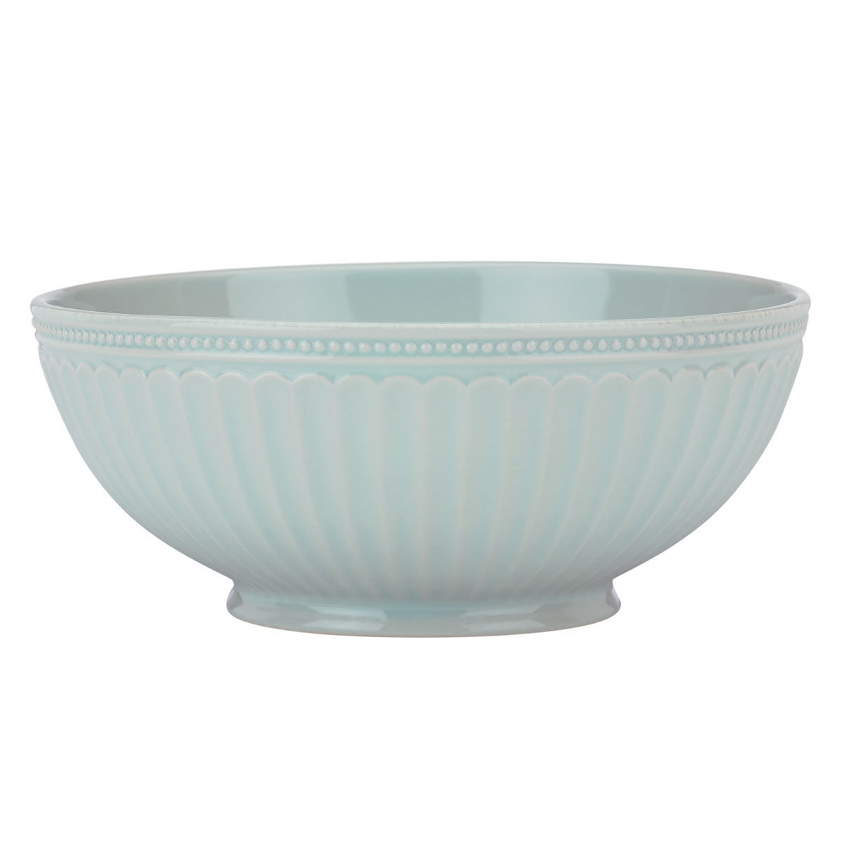 Lenox French Perle Groove Ice Blue China Serving Bowl