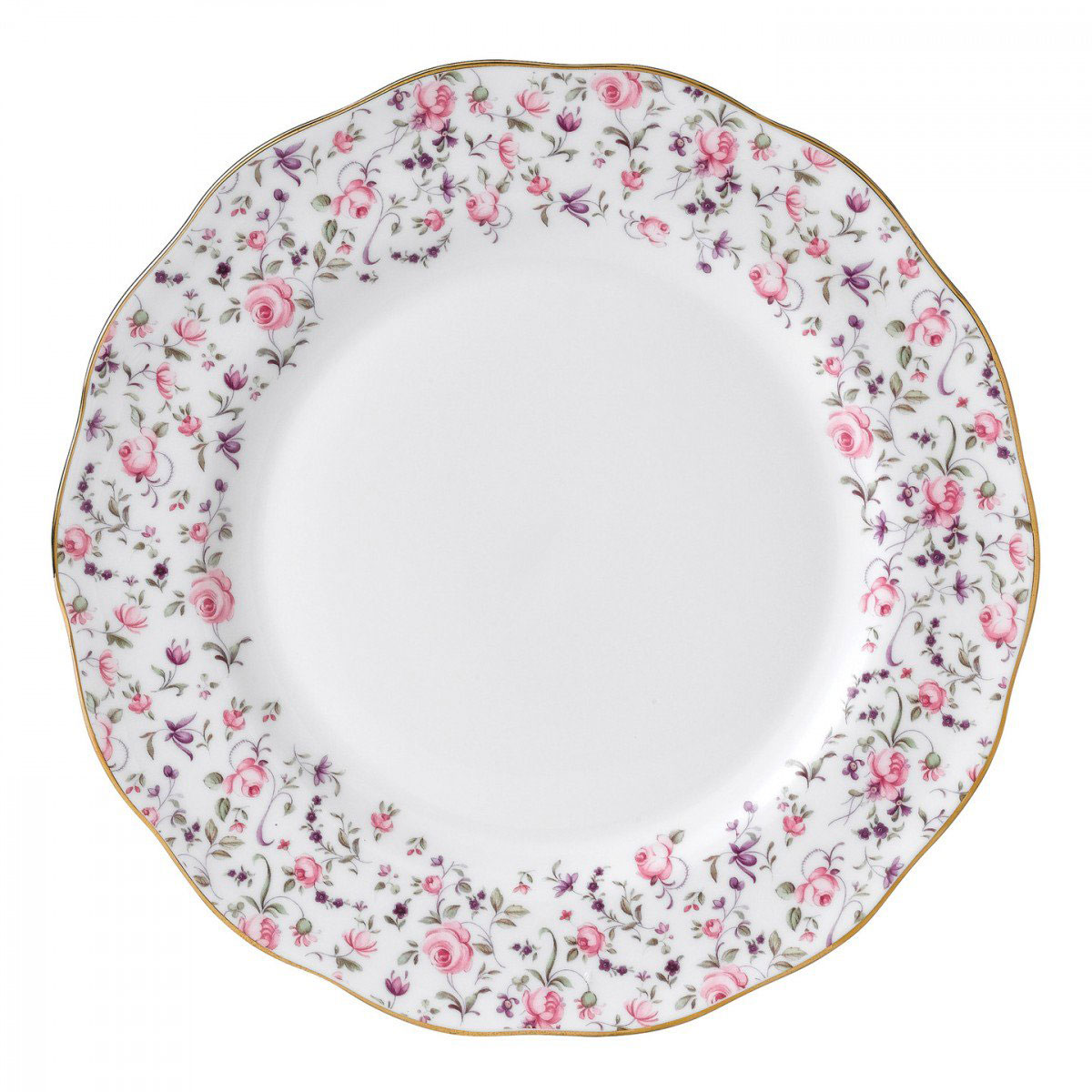 Royal Albert China Rose Confetti, Vintage Formal Dinner Plate, Single