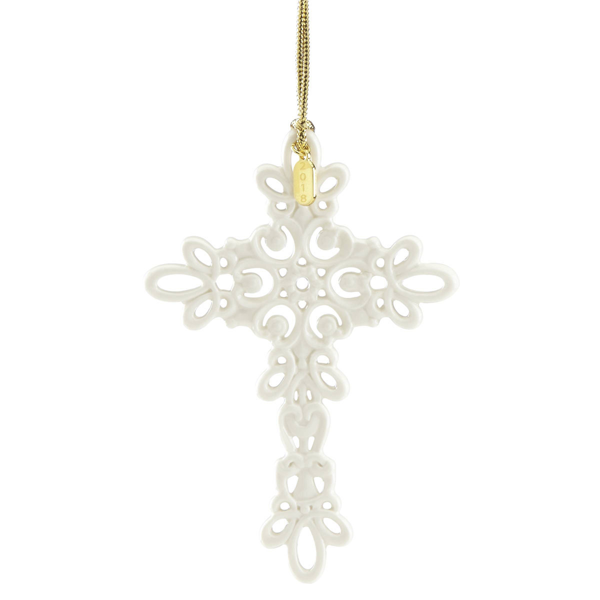 Lenox 2018 Snow Fantasies Cross Christmas Ornament