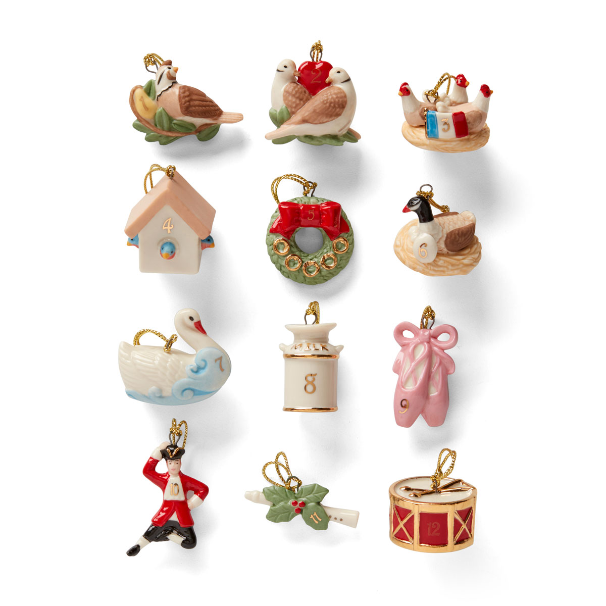 Lenox Christmas Twelve Days Of Christmas 12 Piece Mini Ornament Set