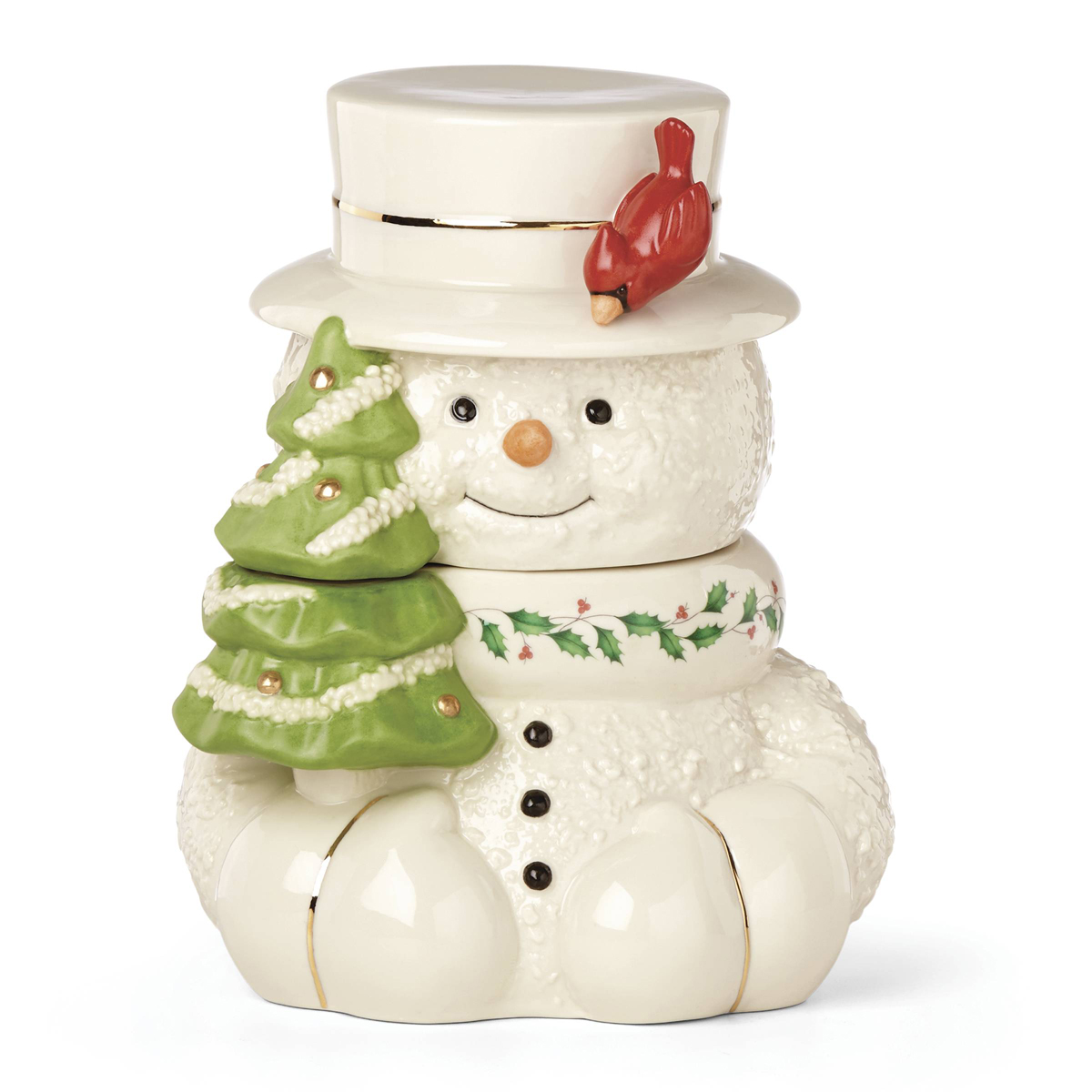 Lenox 2020 Happy Holly Days Snowman Cookie Jar