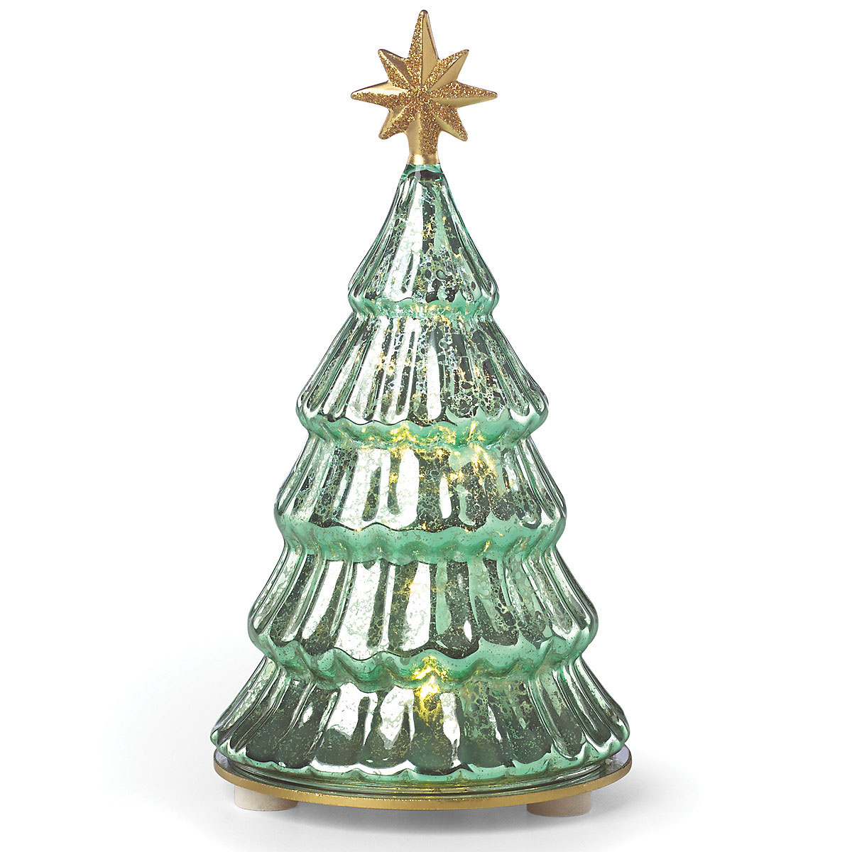 Lenox Holiday Radiant Glass Light Lit Tree Pine