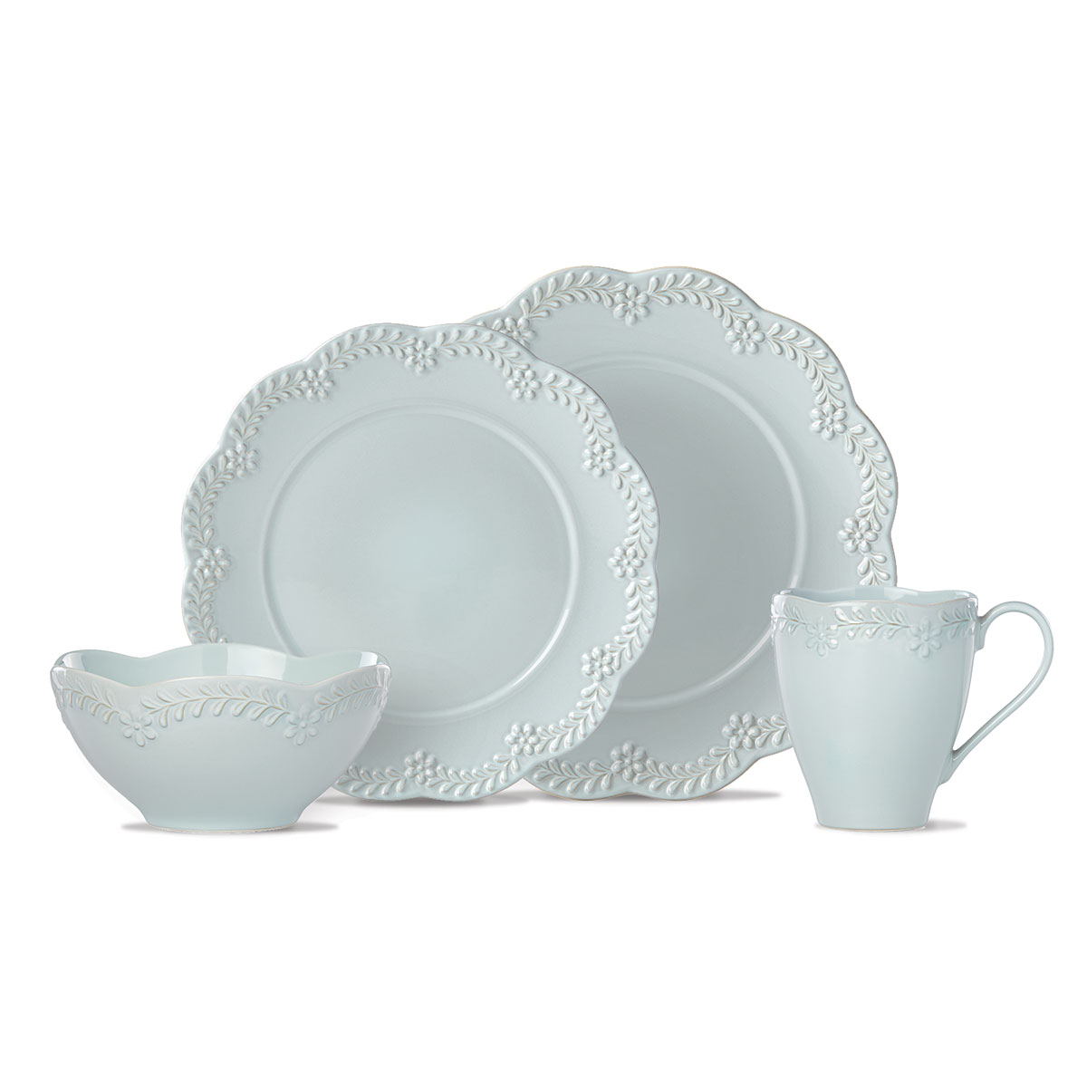 Lenox Chelse Muse China Flared Blue 4 Piece Place Setting