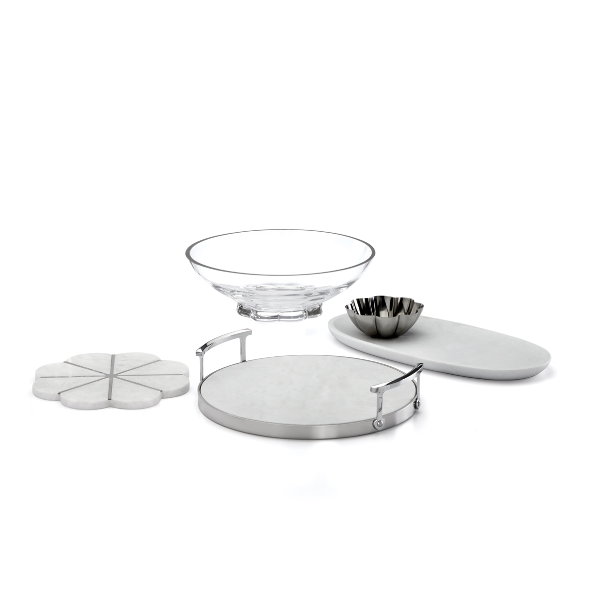 Kate Spade New York, Lenox Gramercy Marble and Metal Oval Platter and Bowl Set