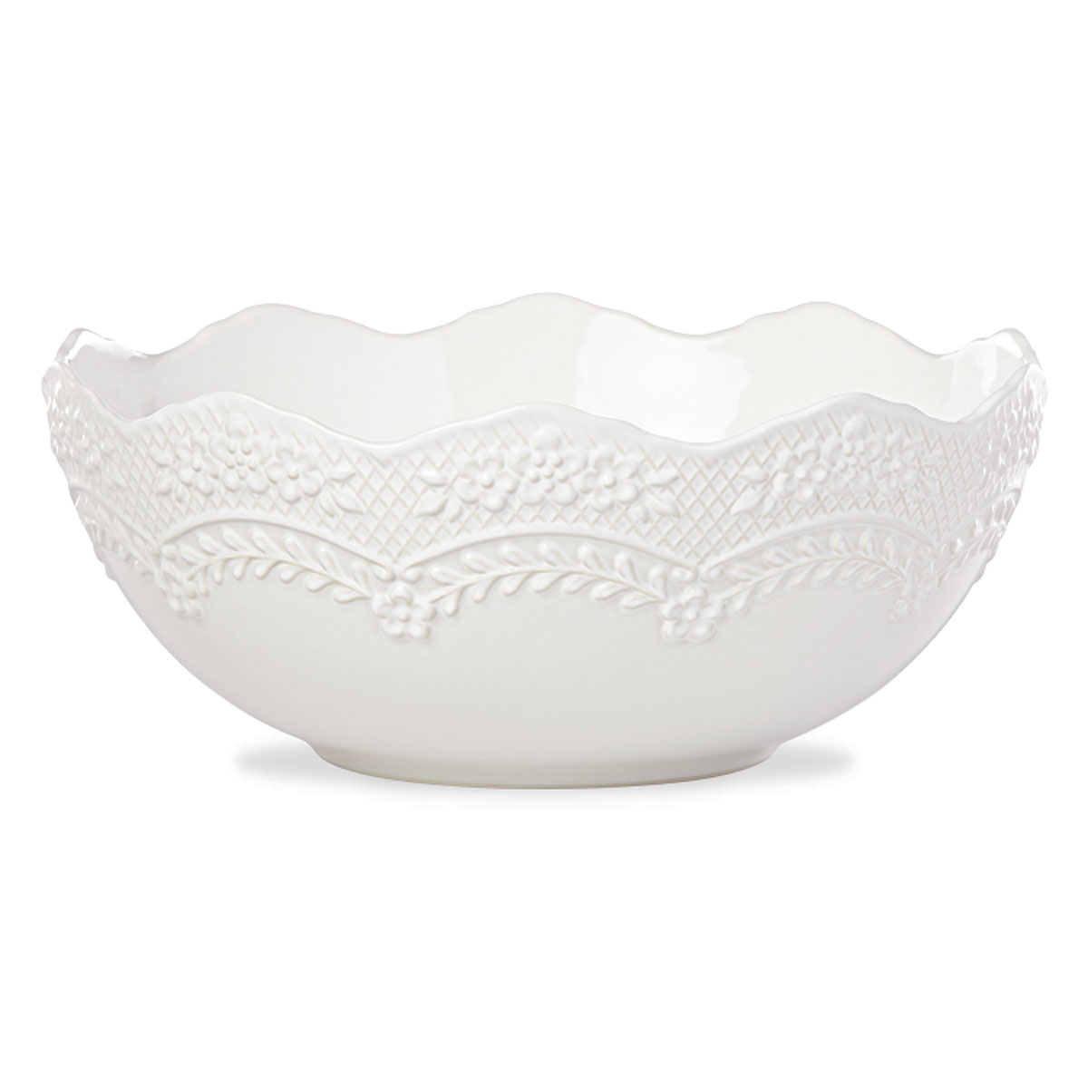 Lenox Chelse Muse China Sculp Rct White Serving Bowl