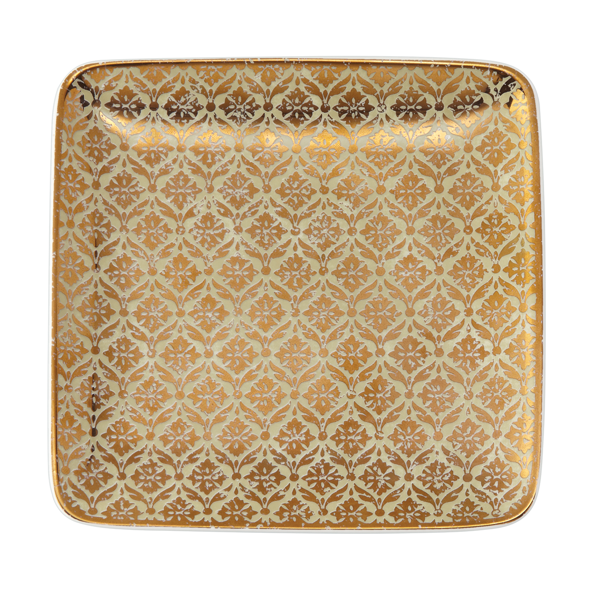 Lenox Global Tapestry Small Square Tray Gold 6"