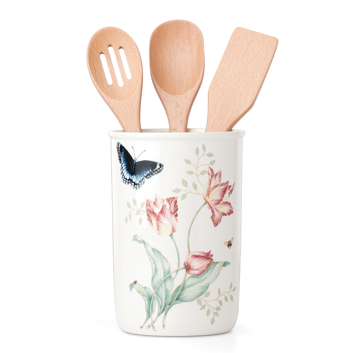Lenox Butterfly Meadow Dinnerware Utensil Jar With Utensils