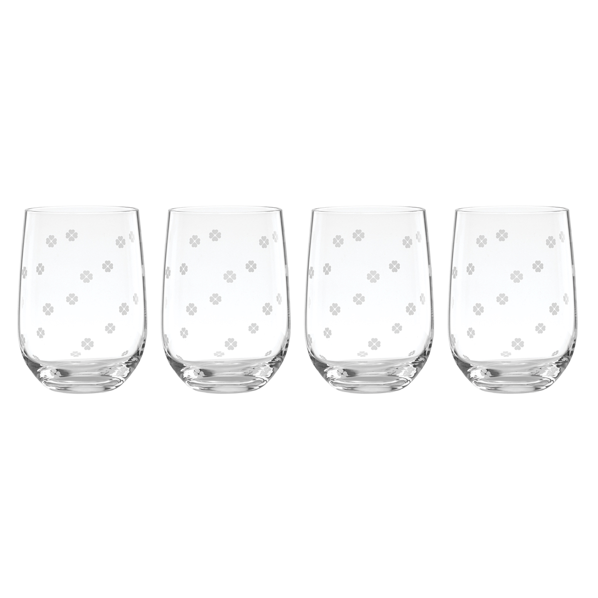 Kate Spade New York, Lenox Spade Clover Stemless Wine Glass Set Of Four