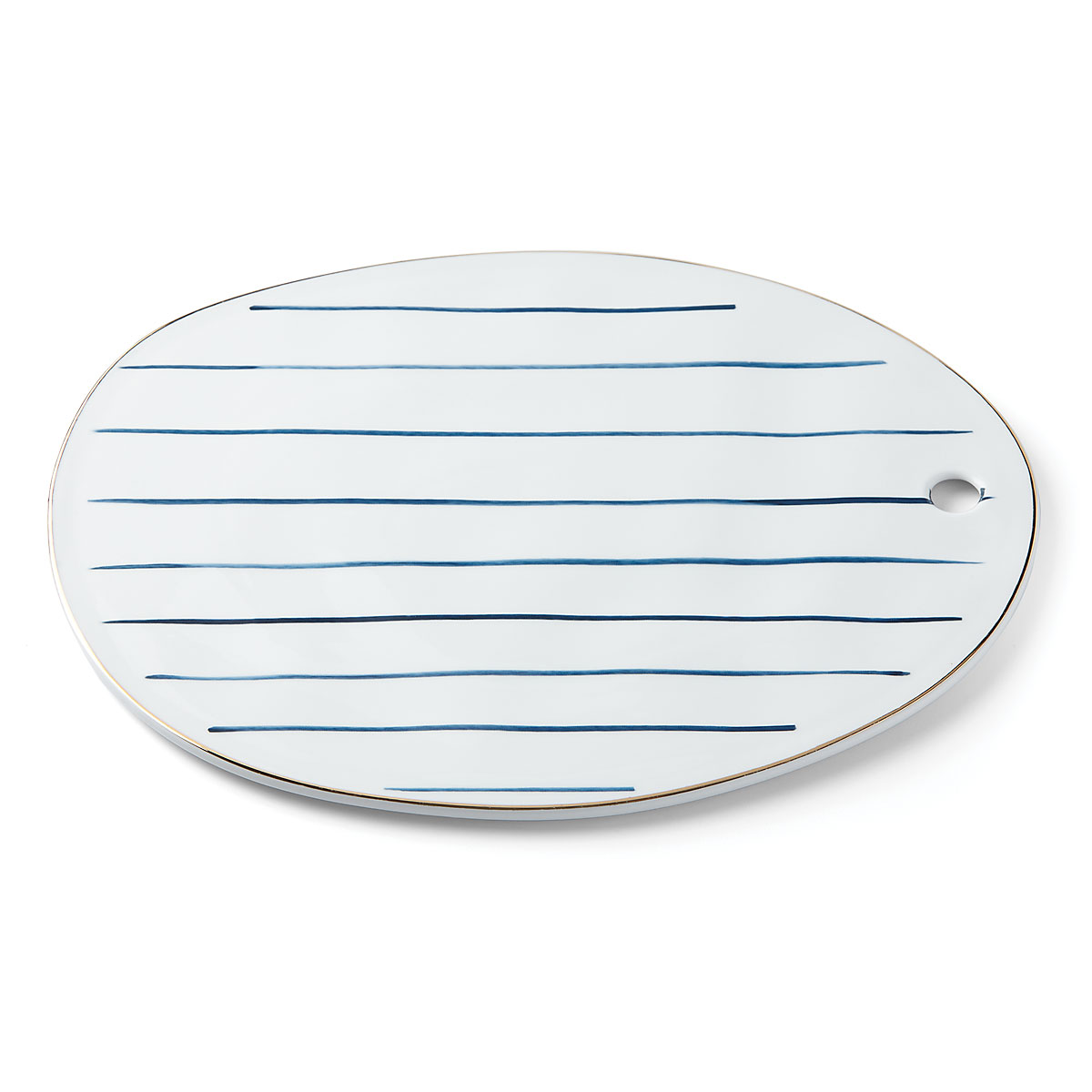 Lenox Blue Bay Stripe Dinnerware Oblong Tray