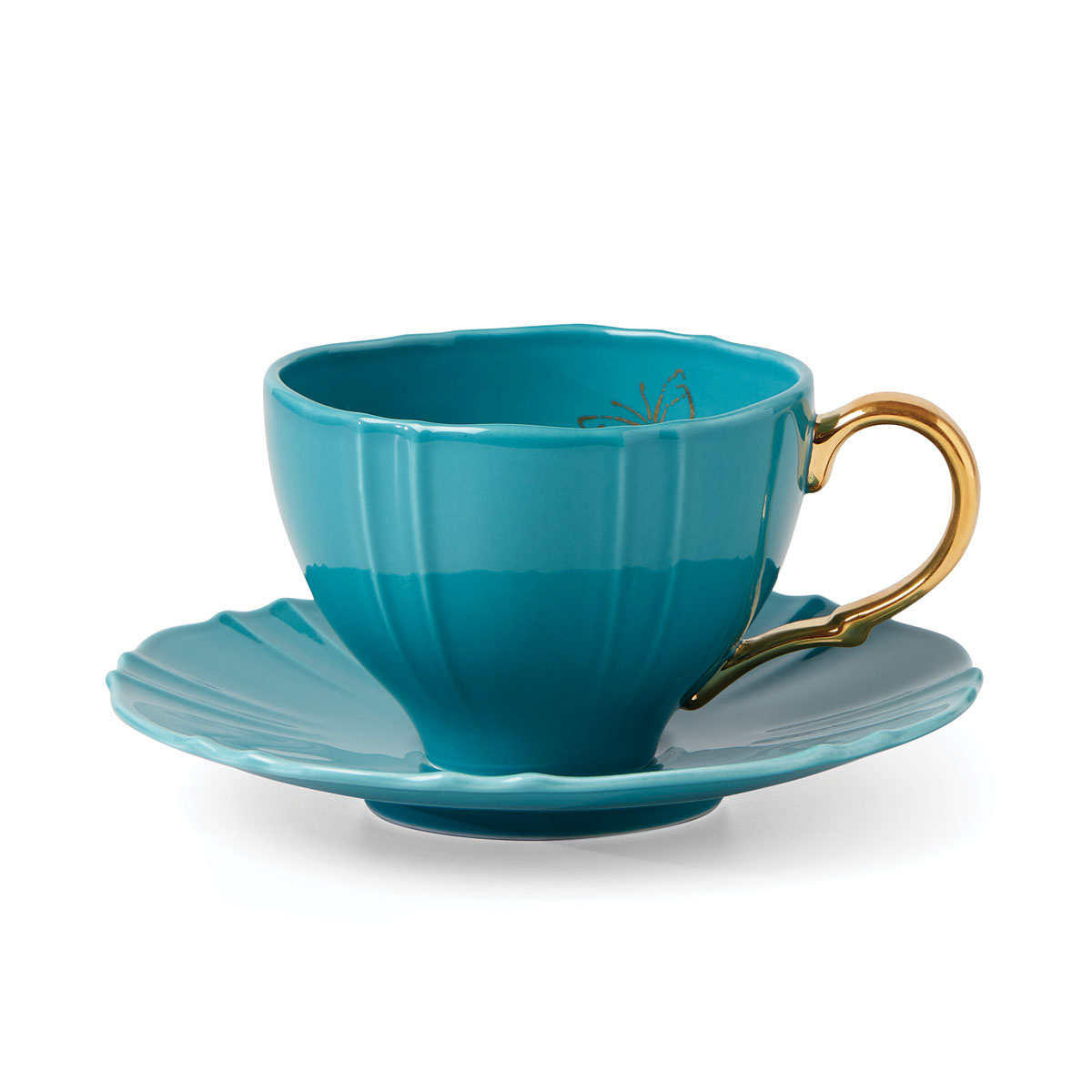 Lenox Sprig And Vine Dinnerware Tea Cup Saucer Turquoise