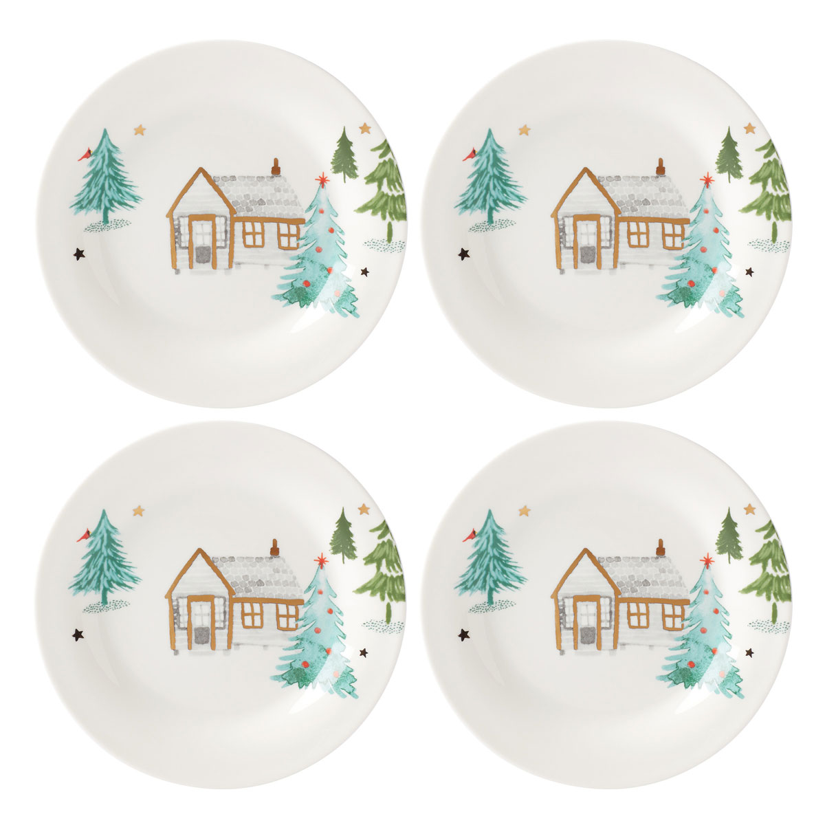 Lenox Balsam Lane Dinnerware Cabin Tidbit Plates Set of 4