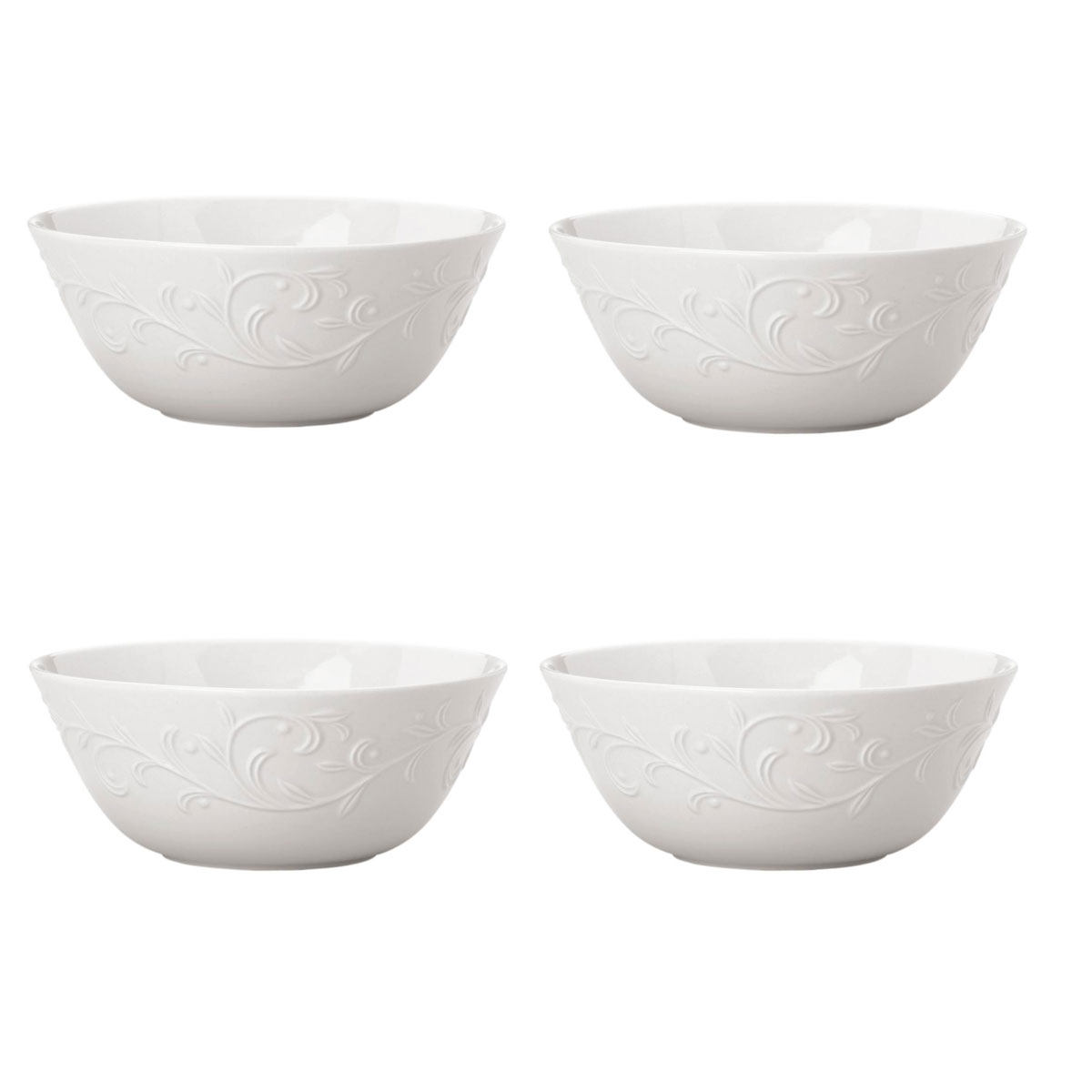 Lenox Opal Innocence Carved China All Purpose Bowls, Set of 4