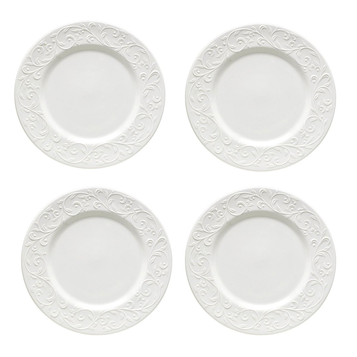 Lenox Opal Innocence Carved China Dinner Plate, Set of 4
