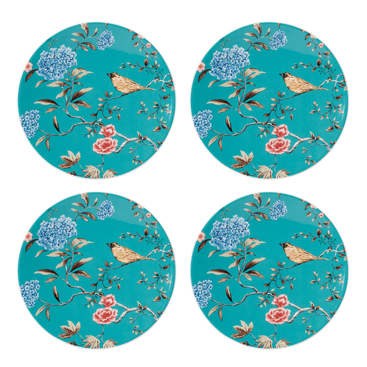 Lenox Sprig And Vine China Accent Plate Turquoise Set Of Four
