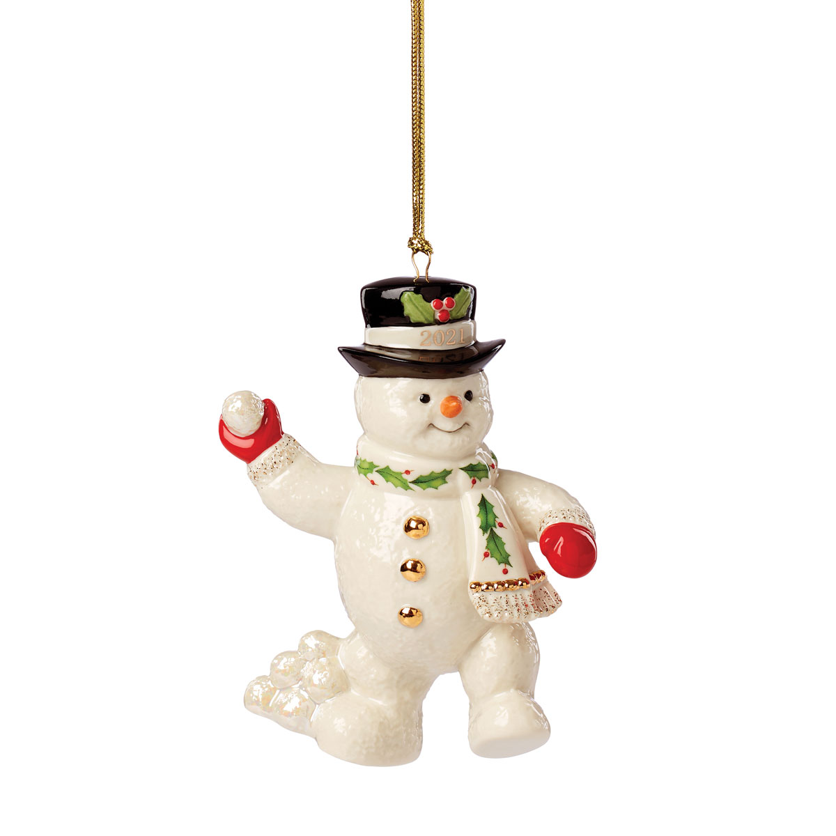 Lenox 2021 Snowball Snowman Dated Ornament