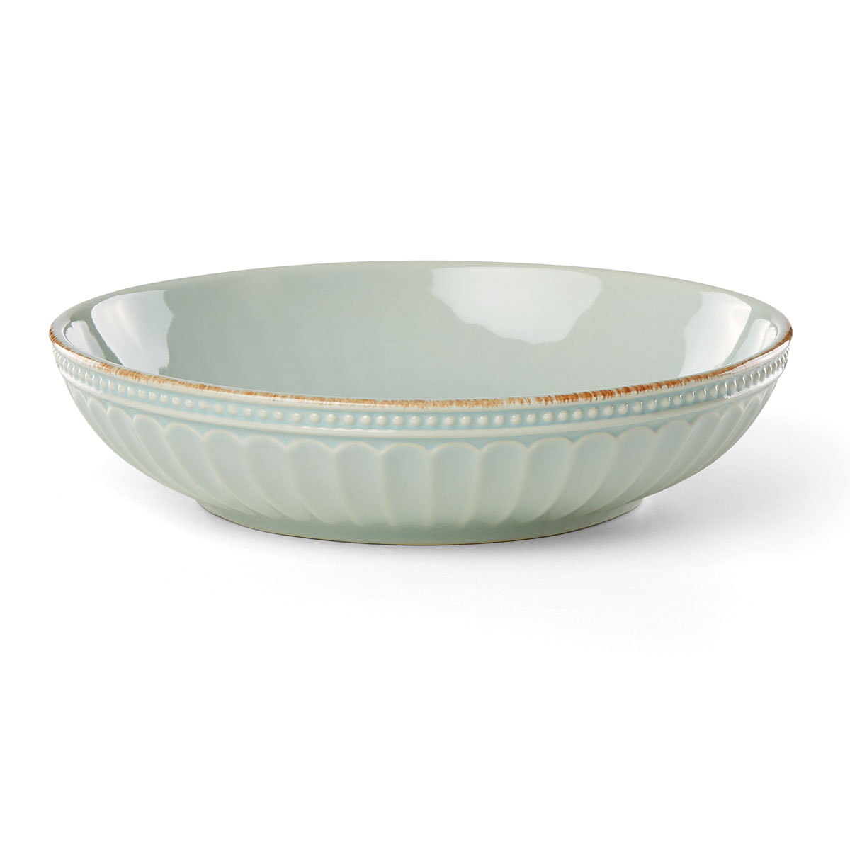 Lenox French Perle Groove Ice Blue China Pasta Bowl, Single