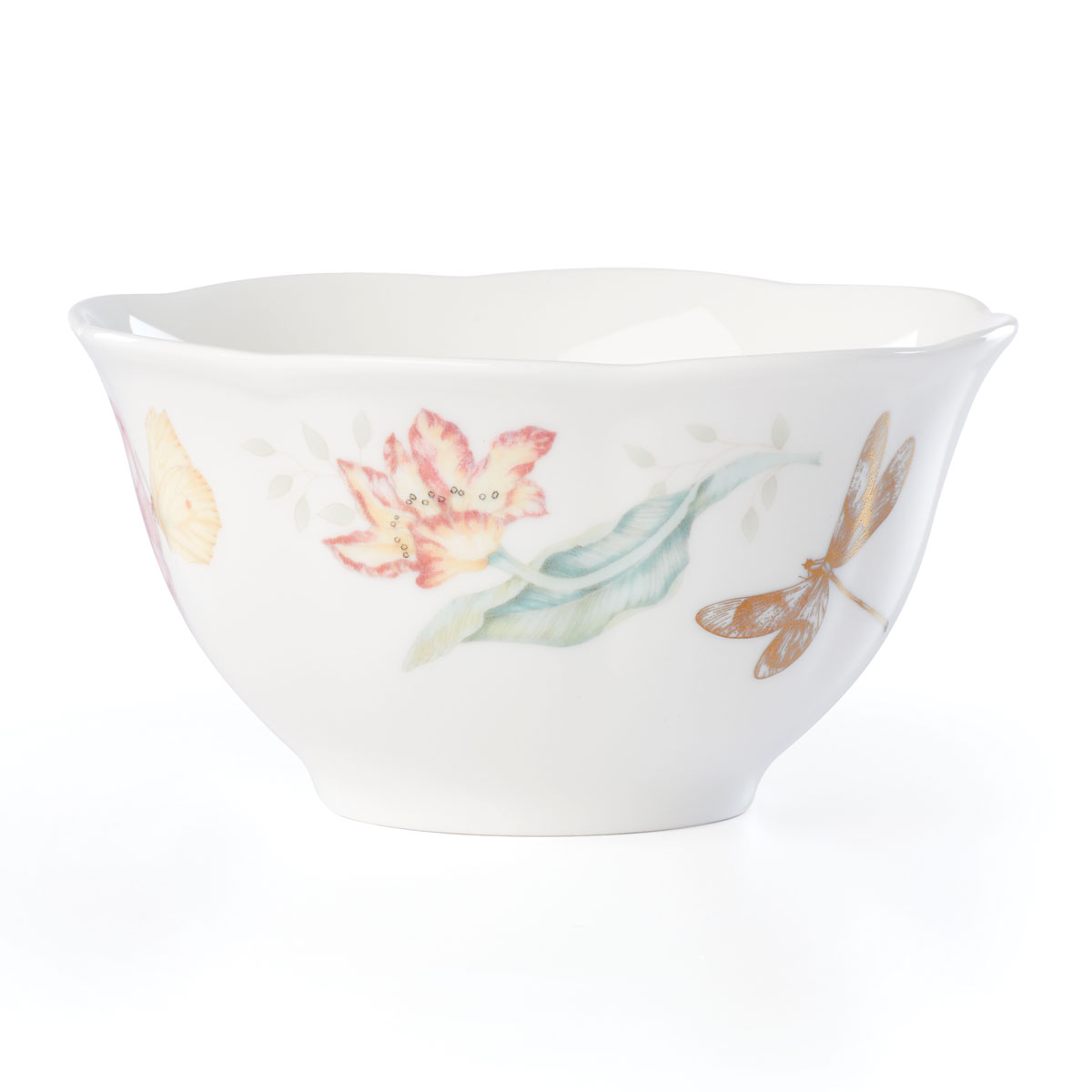 Lenox Butterly Meadow Gold China Dragonfly Rice Bowl Gold