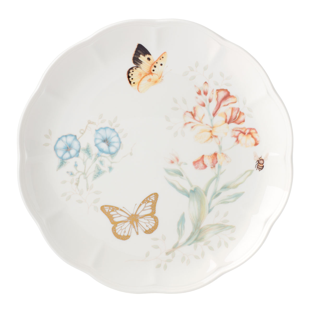 Lenox Butterly Meadow Gold China Monarch Dinner Plate Gold