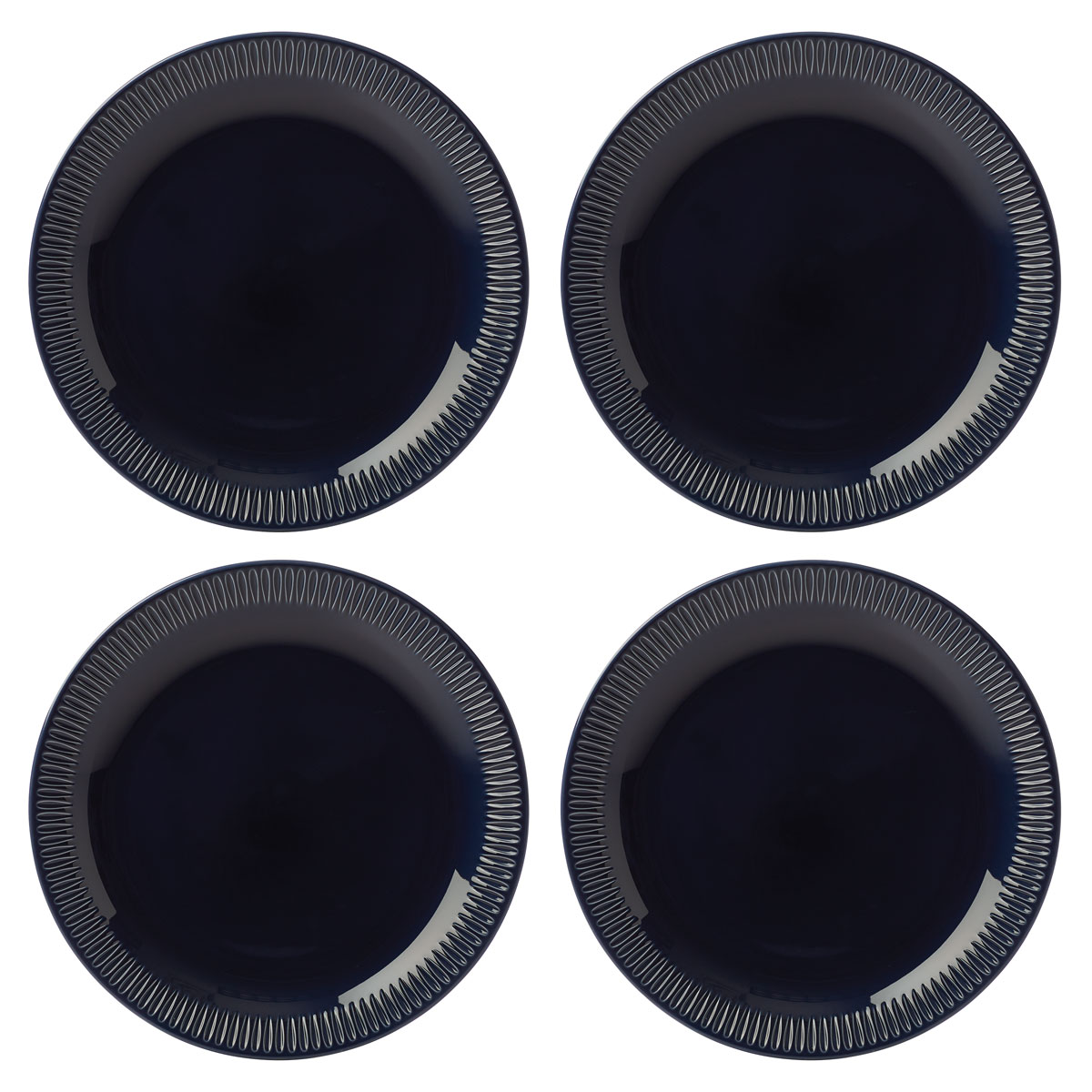 Lenox Profile China Accent Plate Navy Set Of Four