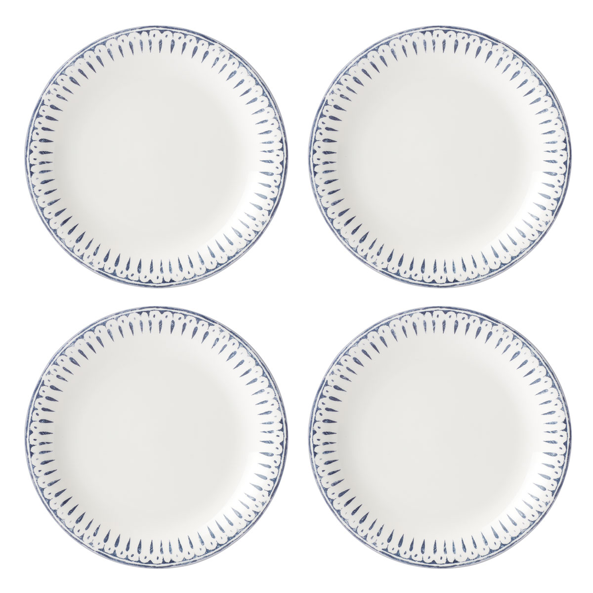 Lenox Profile Dinnerware Accent Plate White Navy Set Of Four