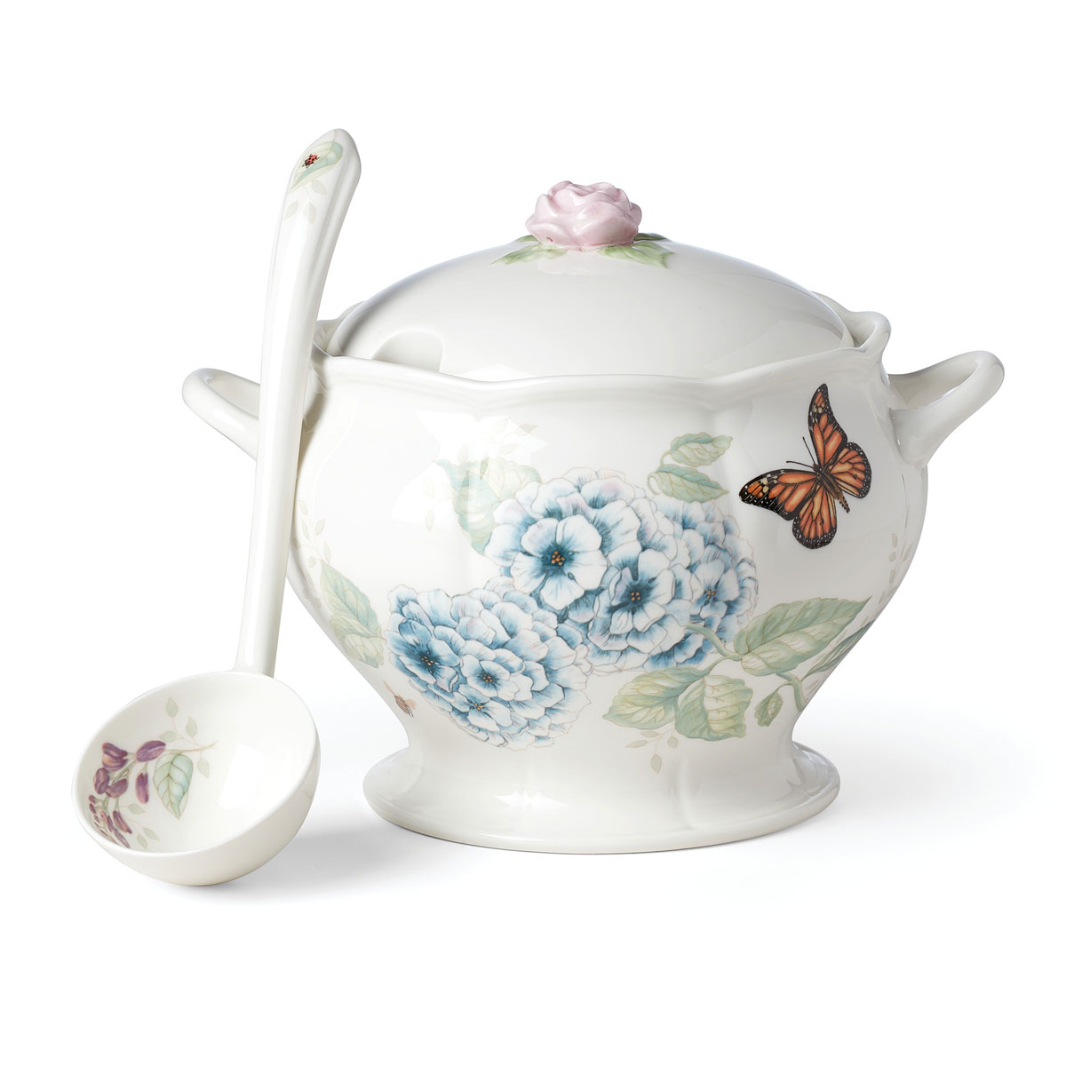 Lenox Butterfly Meadow Dinnerware 2-Piece Tureen and Ladle Soup Set