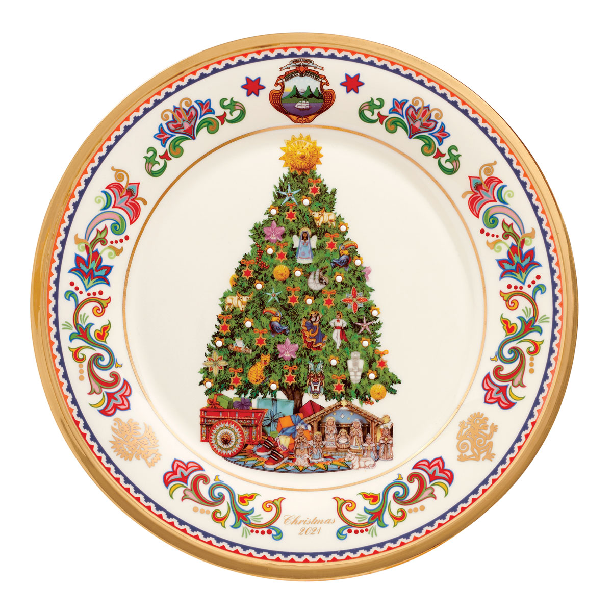 Lenox Belgium Collector Plate 11" Christmas Trees Around the World 2016 New 