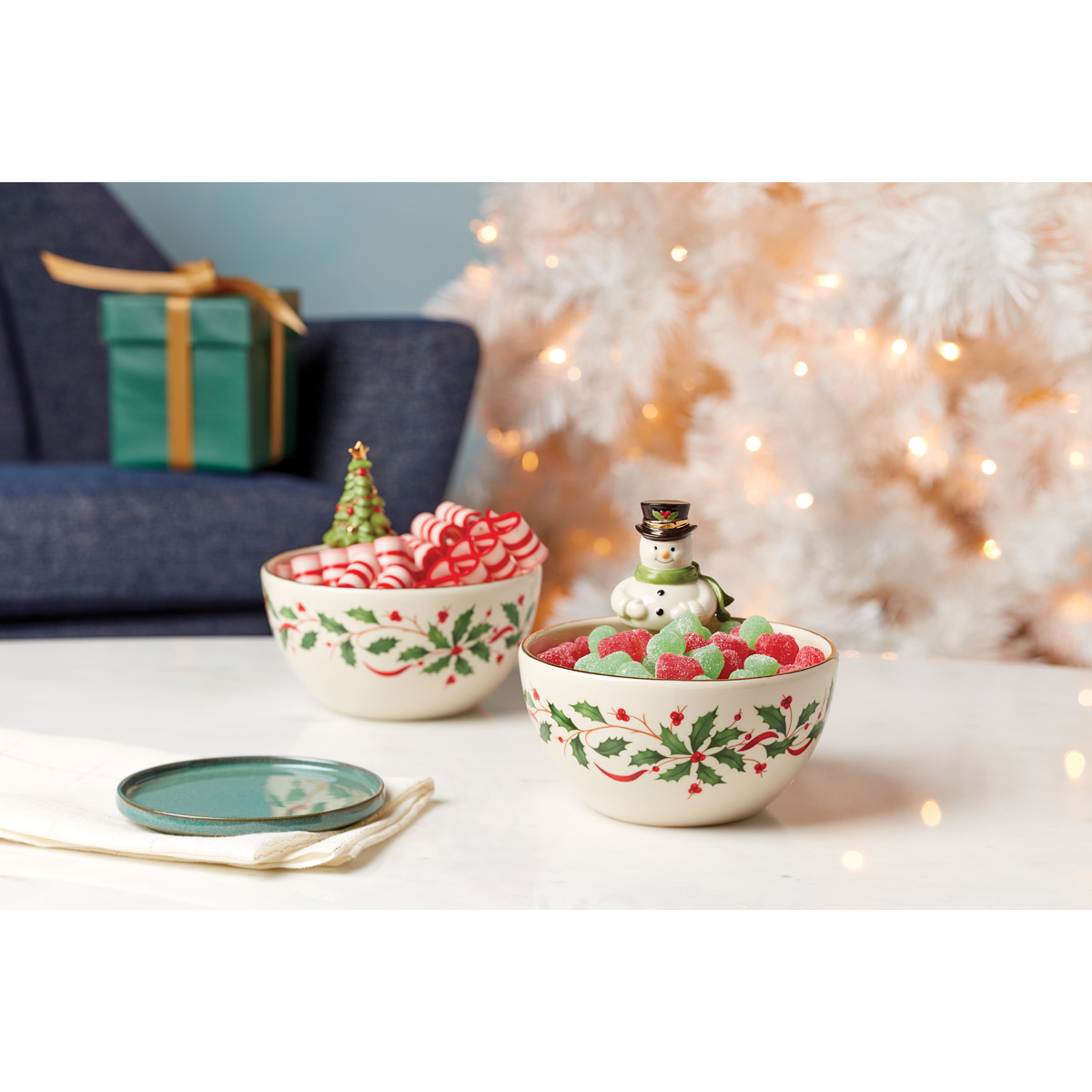 Lenox China Holiday Tree Figural Bowl