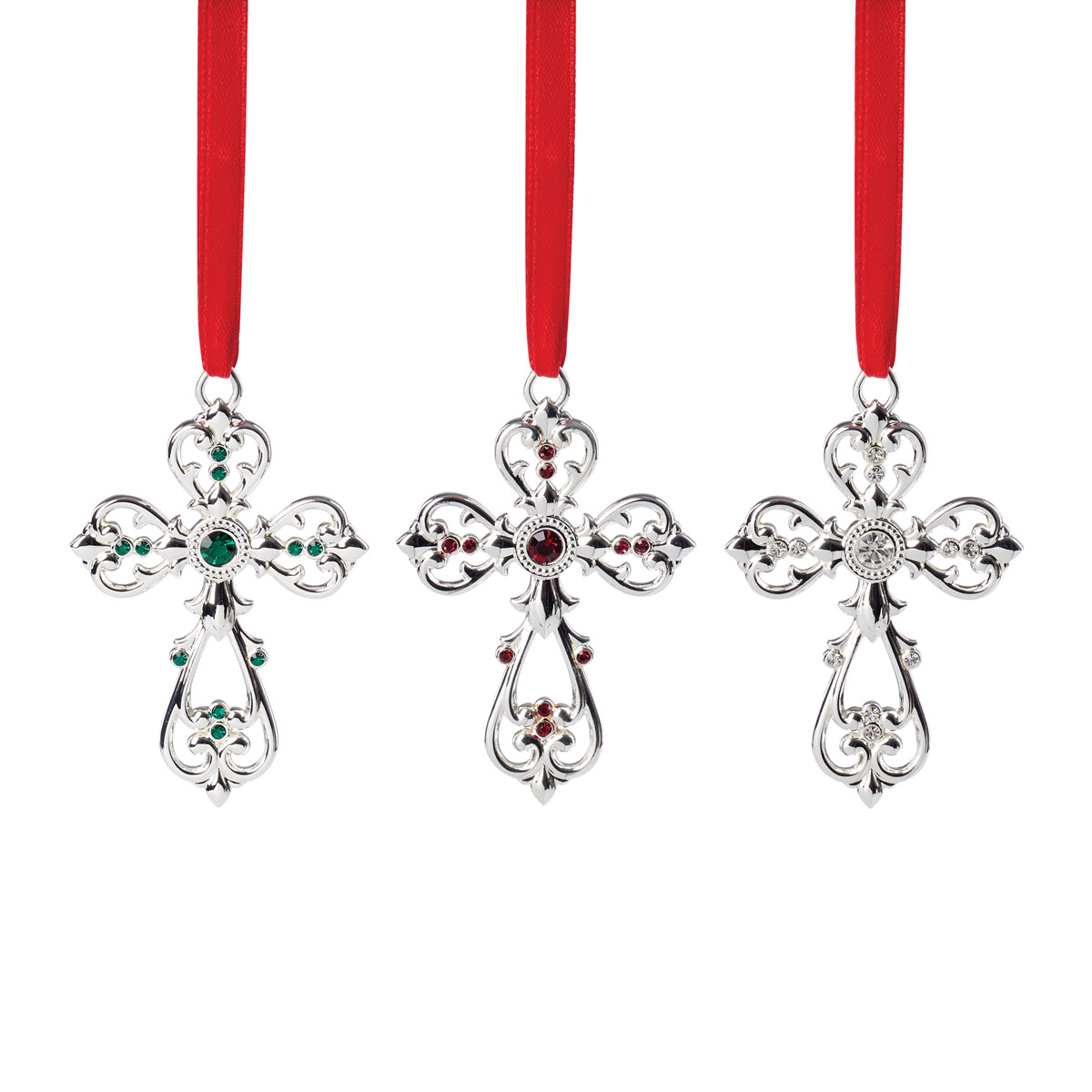 Lenox Christmas 2023 Mini Metal Cross Ornament Set of 3
