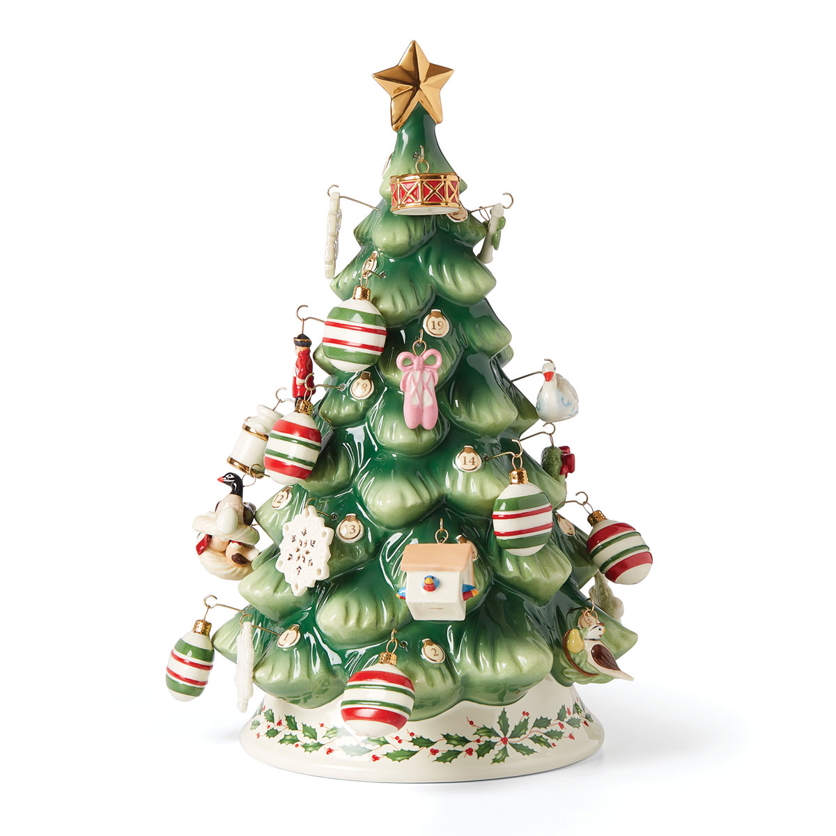 Lenox Christmas Advent Calendar Tree with Ornament Set 25 pcs