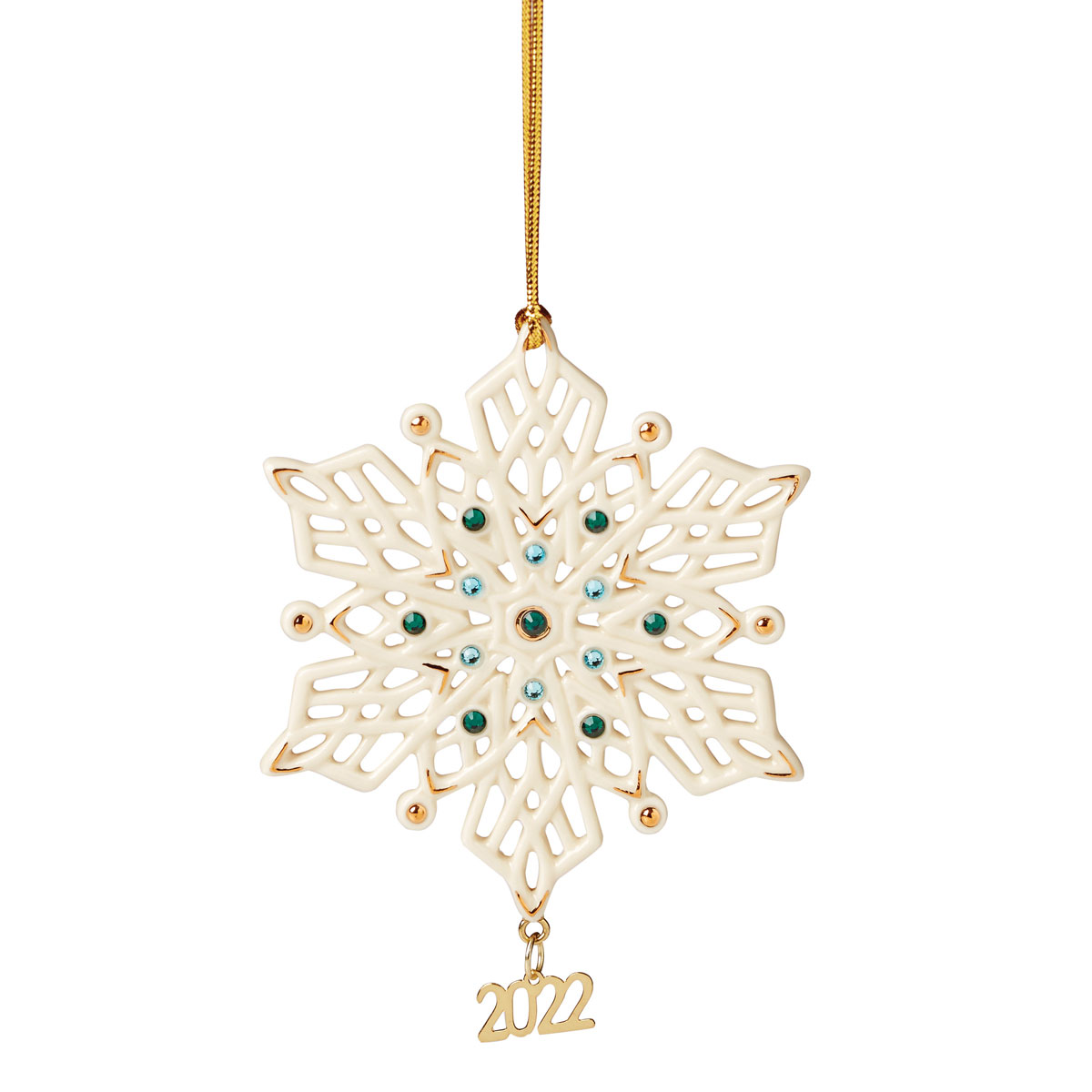 Lenox Christmas 2022 Annual Gemmed Snowflake Dated Ornament