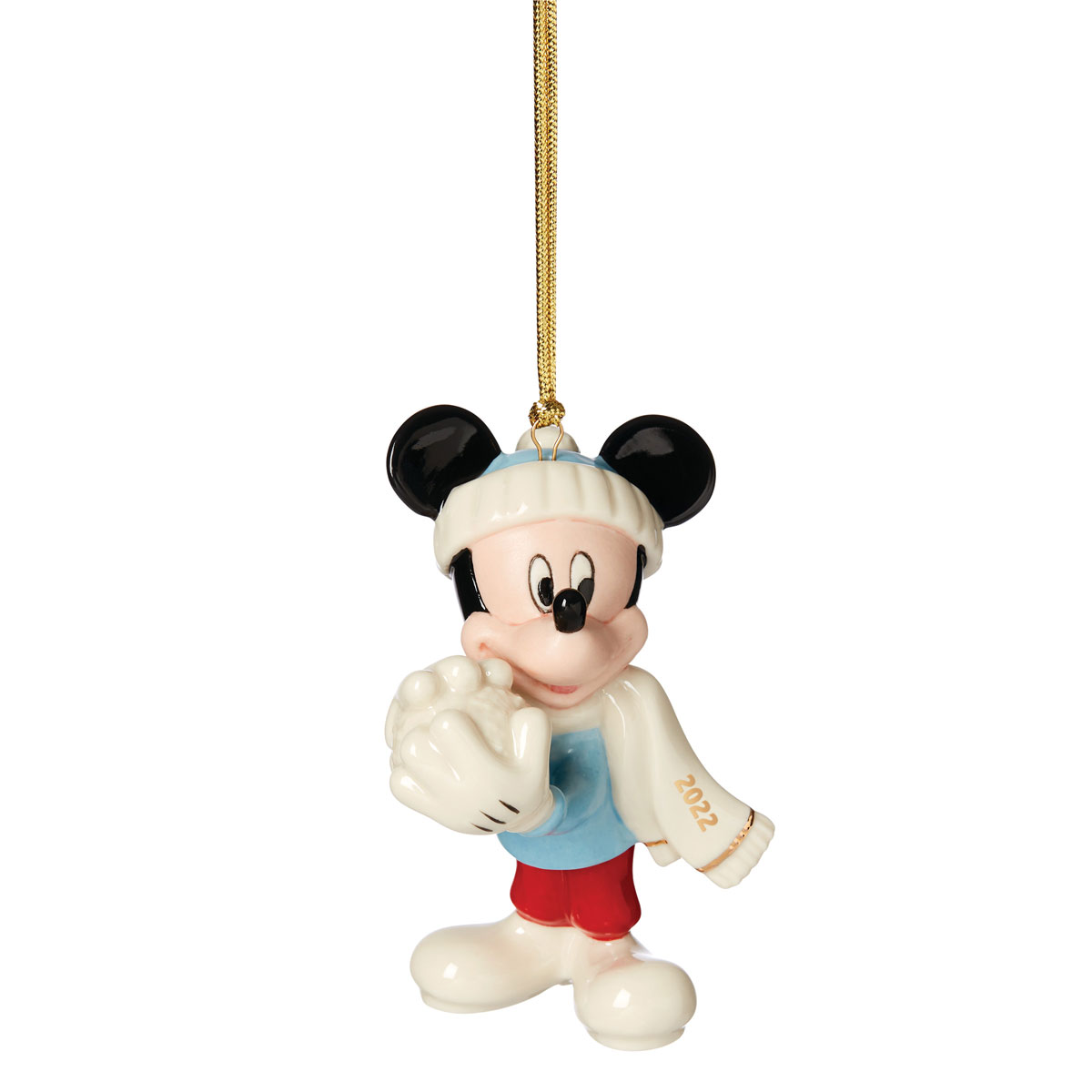 Lenox Christmas Disney 2022 Mickey Snow Games Dated Ornament