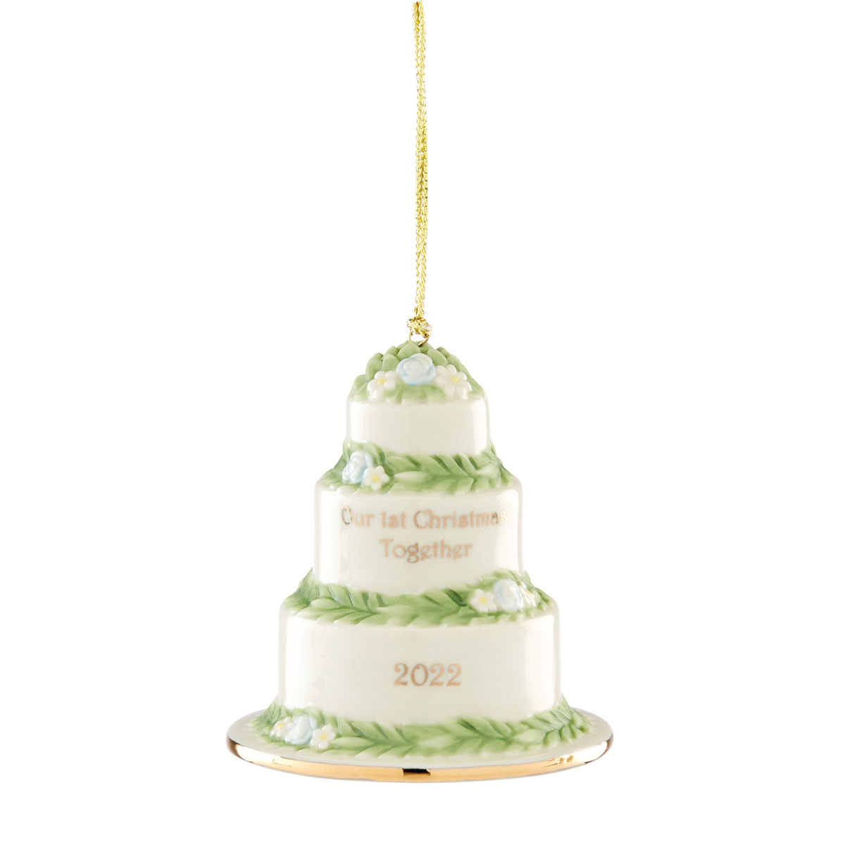 Lenox Christmas 2022 Our 1st Together Cake Dated Ornament
