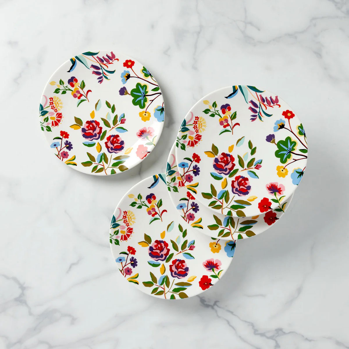 Kate Spade, Garden Floral 7" Accent Plate Set of 4
