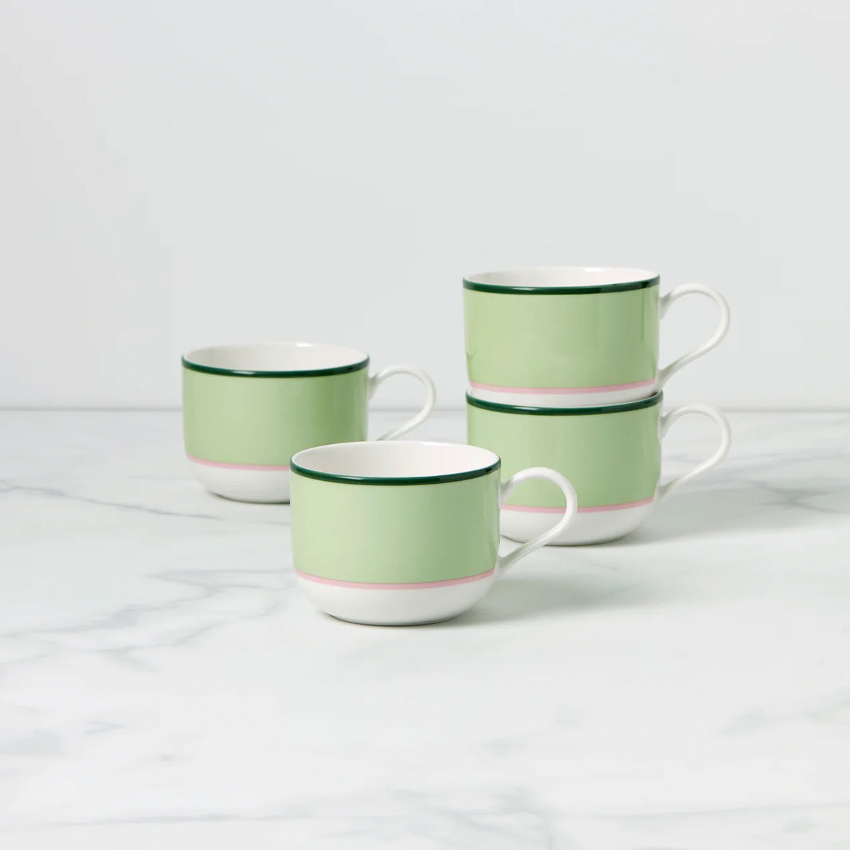 Kate Spade, Lenox Make It Pop Mug Set of 4 Green, Pink