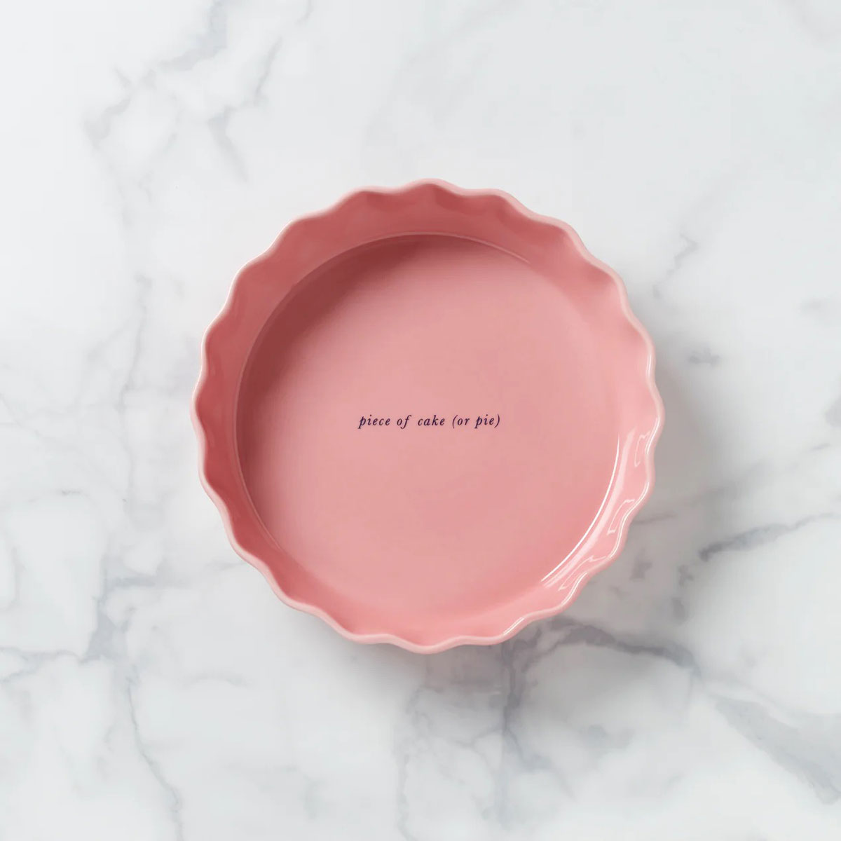 Kate Spade, Lenox China Make It Pop "Piece of Cake or Pie?" 11" Round Baking Dish Pink