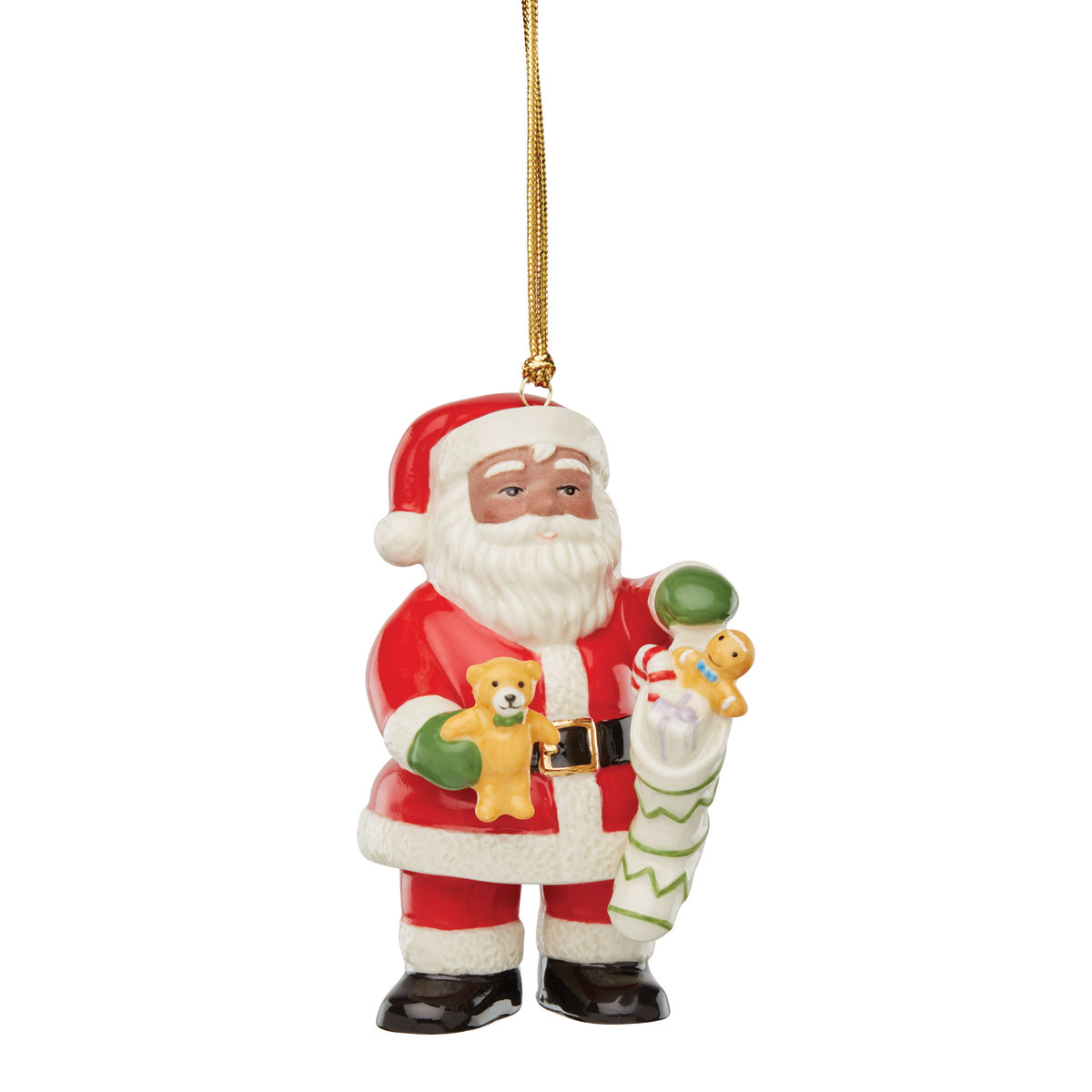 Lenox 2023 African American Santa and Stocking Ornament