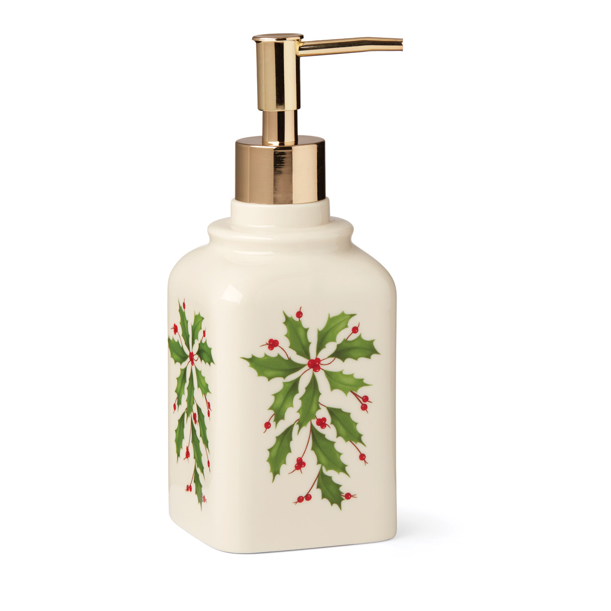 Lenox China Holiday Soap, Lotion Dispenser, Holiday Decal