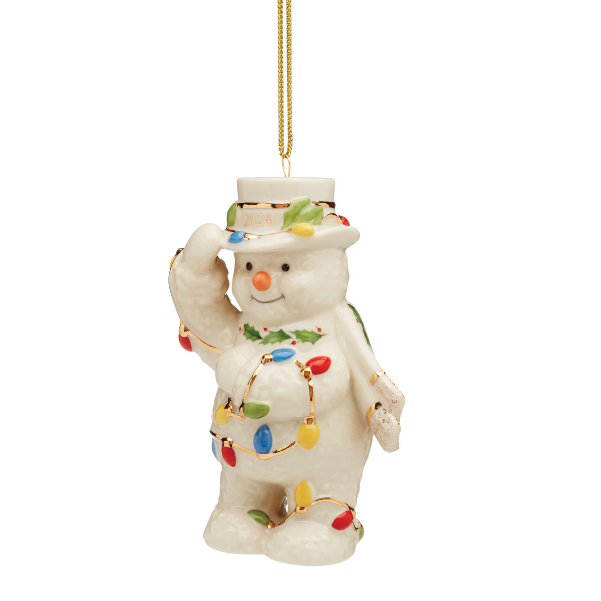 Lenox 2024 Snowman With Lights Ornament