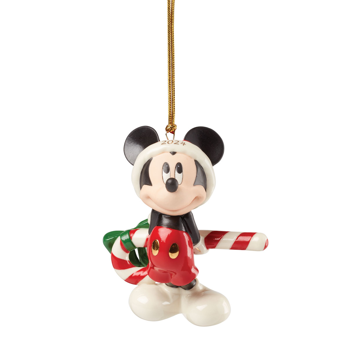 Lenox 2024 Mickey With Candy Cane Ornament