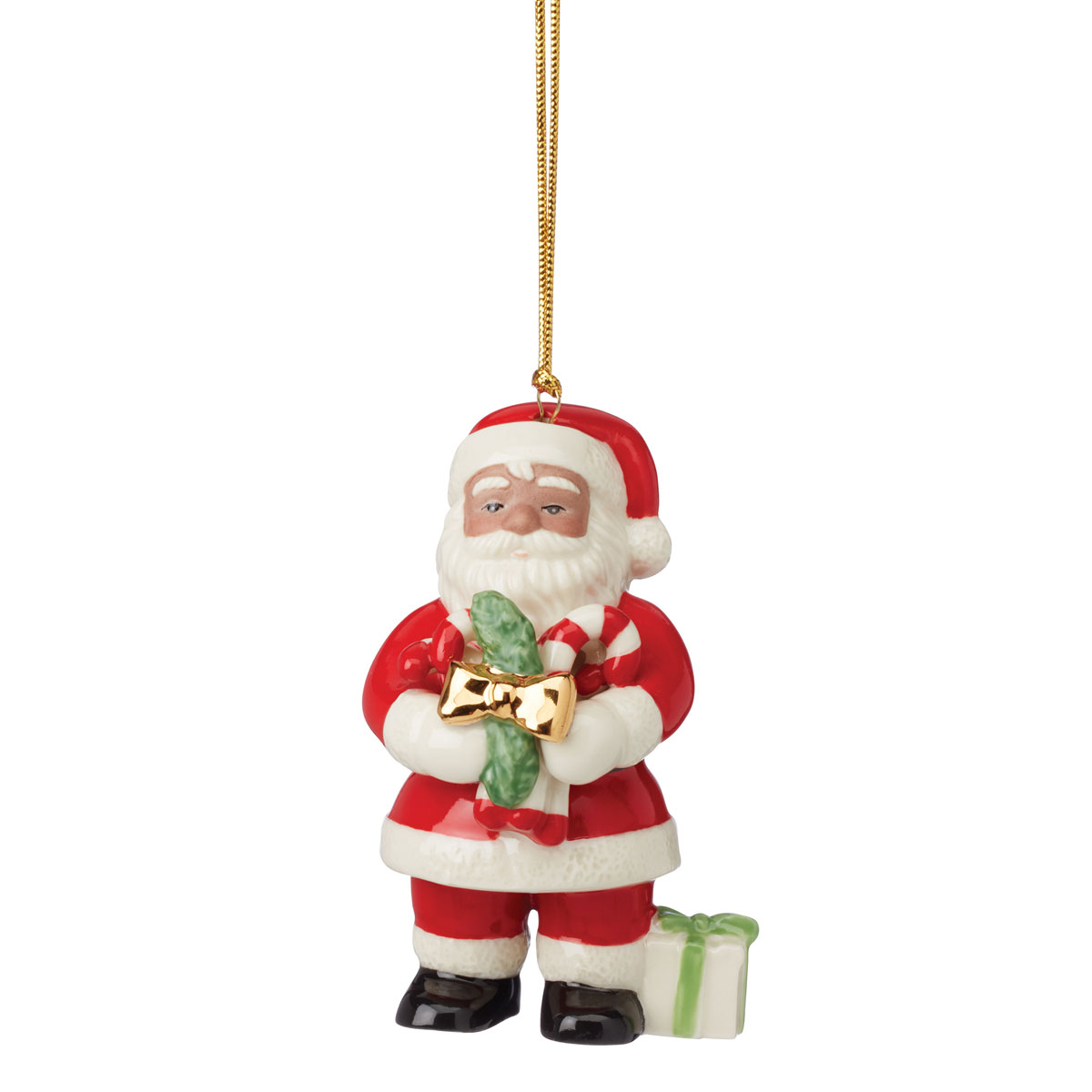 Lenox 2024 African American Santa With Candy Canes Ornament