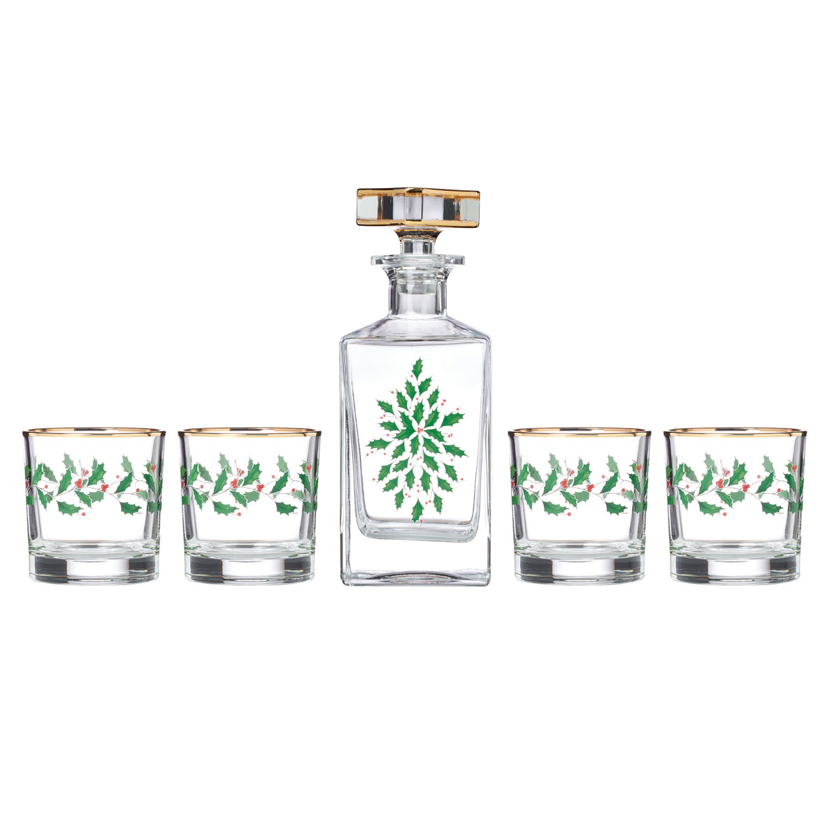 Lenox Holiday Decal Whiskey 5 Piece Set