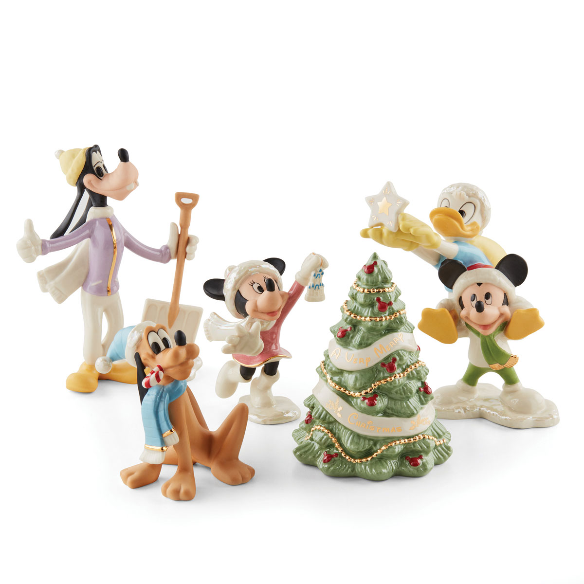 Lenox Disney Winter Fun Christmas Scene Figurines, Set of 5