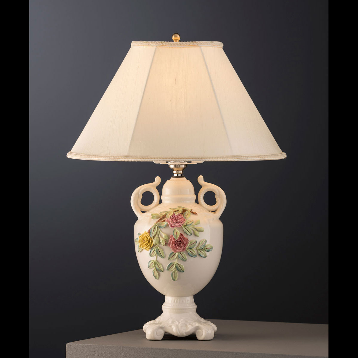 Belleek Masterpiece Collection Rose Isle Lamp and Shade Limited Edition