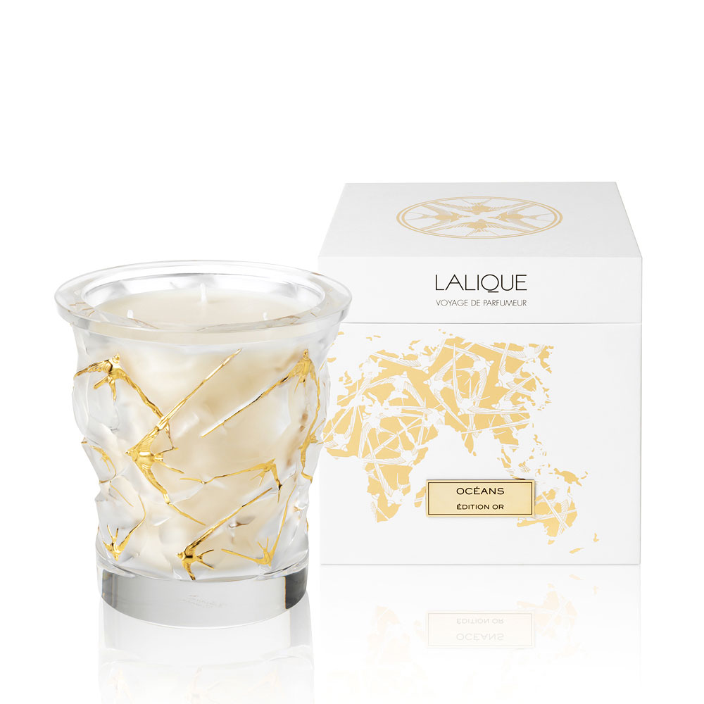 Lalique Oceans Gold Edition Crystal Scented Candle