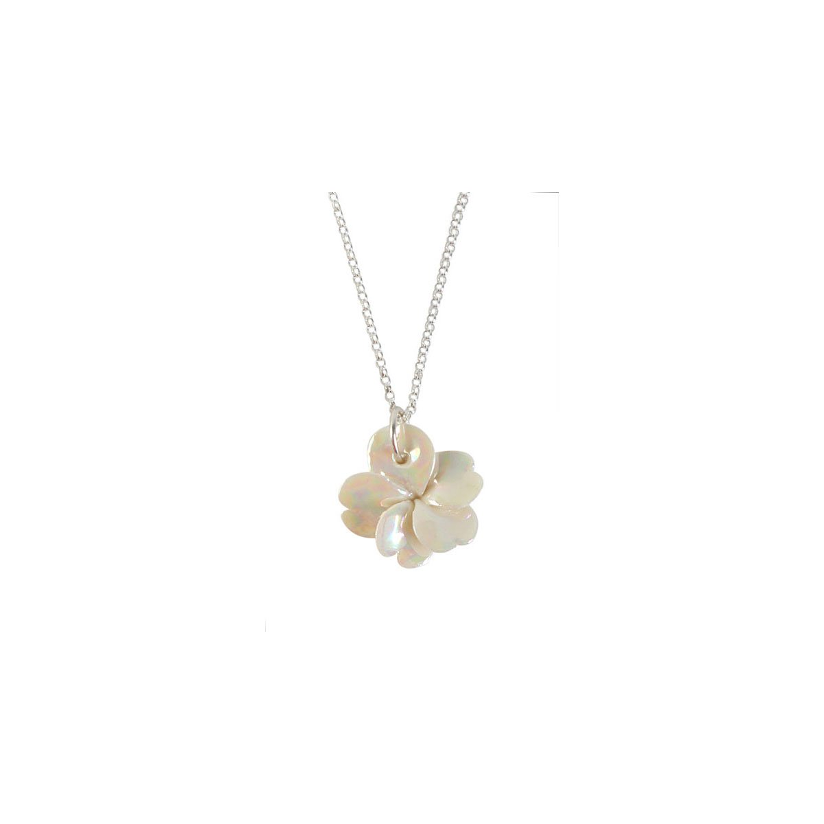 Belleek Porcelain Jewelry Plumeria Necklace Mother of Pearl