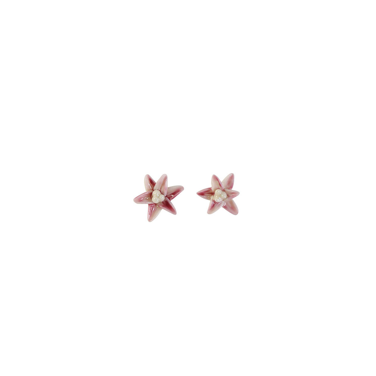 Belleek Porcelain Jewelry Freesia Earrings Pink, Pair