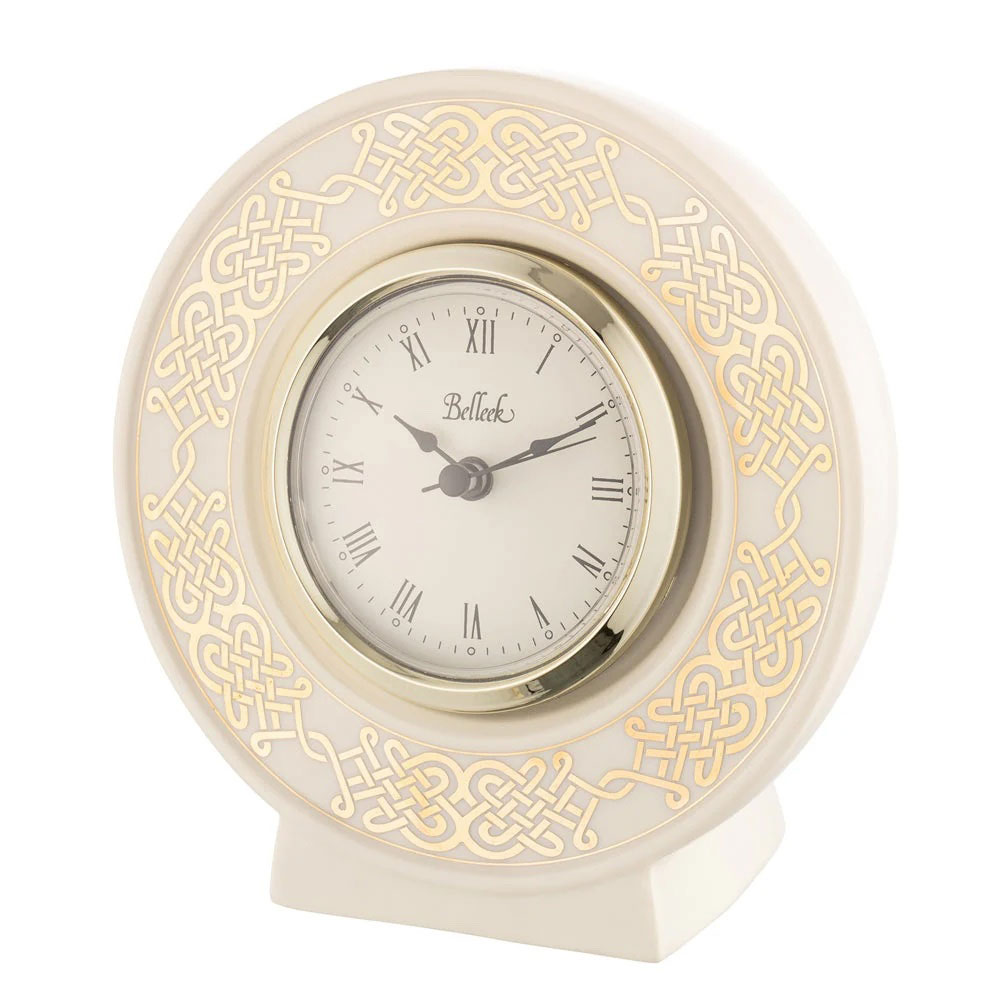 Belleek Classic Celtic 6" Gold Clock