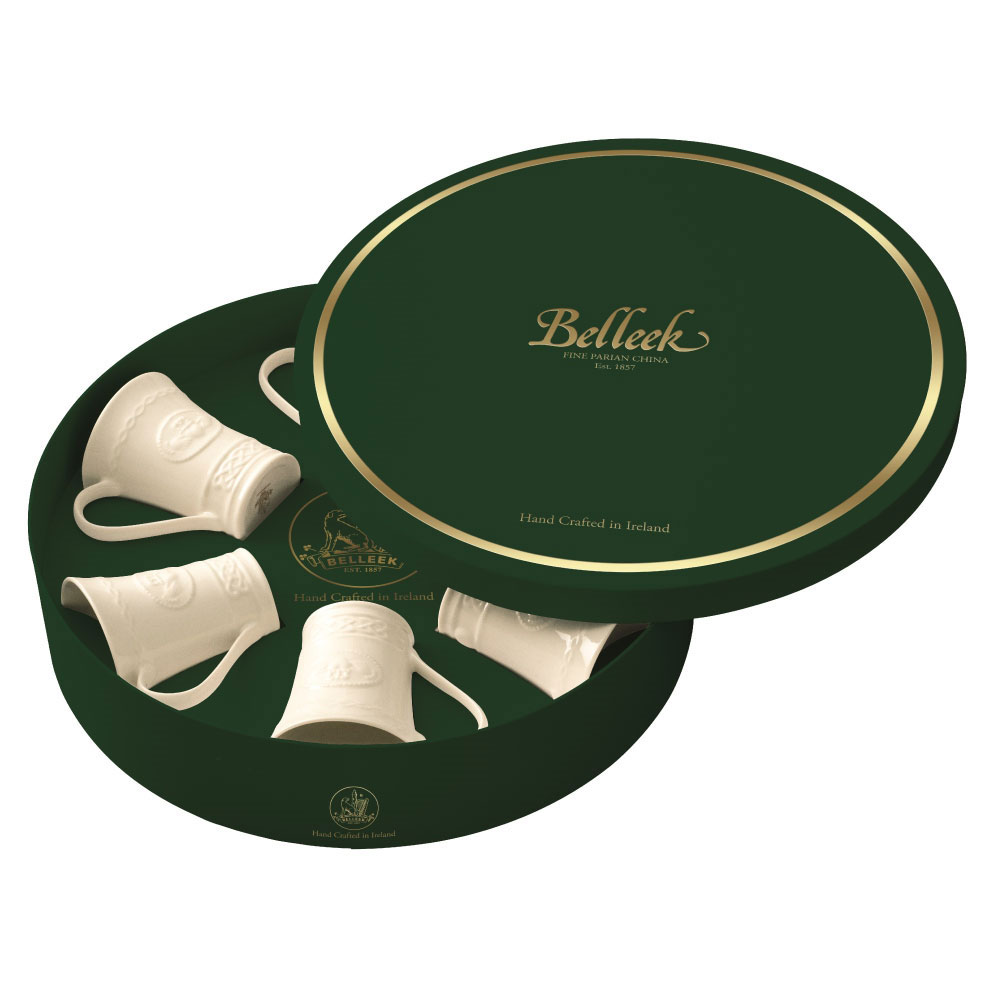 Belleek China Claddagh Mugs Gift Box, Set of Six